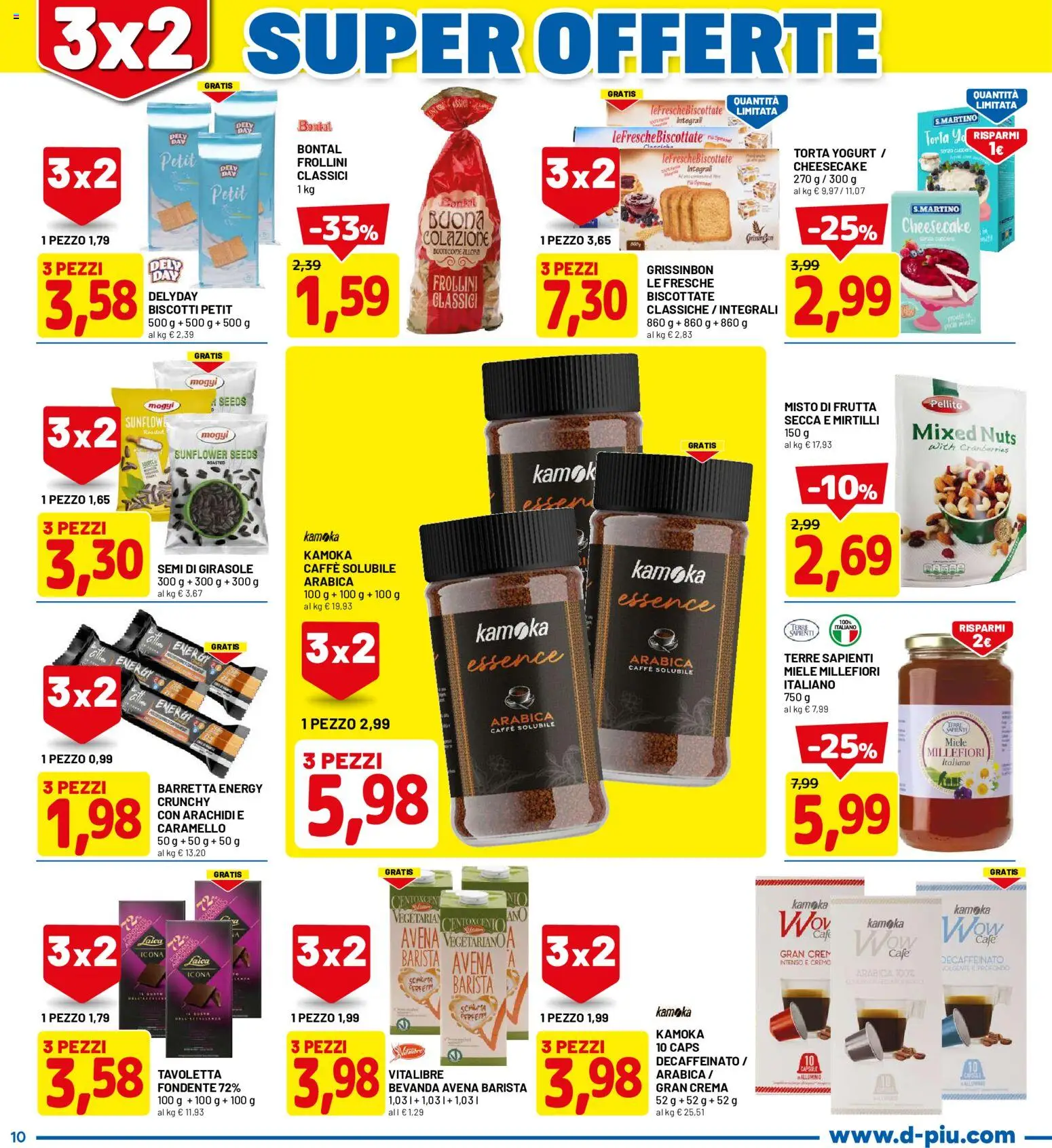 Volantino D Più del 08.06.2026 | Pagina: 10 | Prodotti: Biscotti, Frutta, Arachidi, Miele