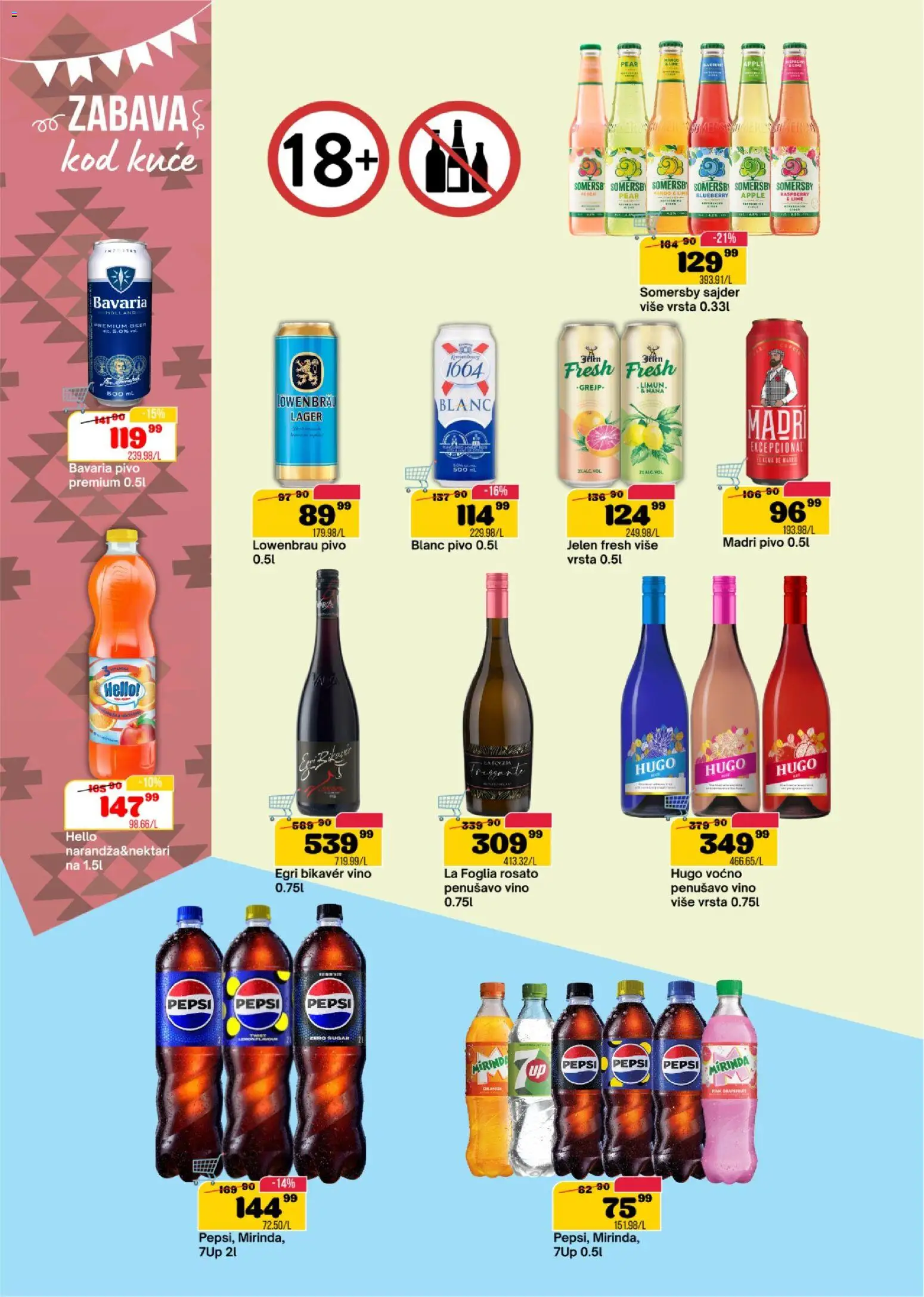 Senta Promet katalog - važi od 21.10.2026 | Strana: 14 | Proizvode: Pepsi Zero, Somersby, Vino, Pivo