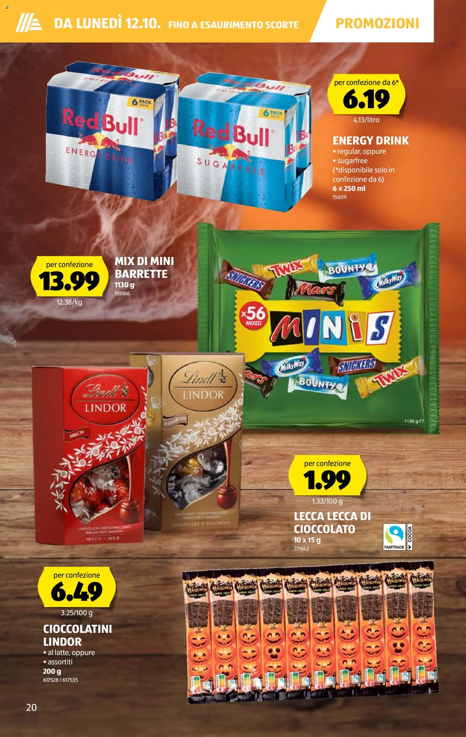 Aldi aktionen IT – gültig ab 08.10.2026 | Seite: 20 | Produkte: Red bull, Twix, Milch, Lindor