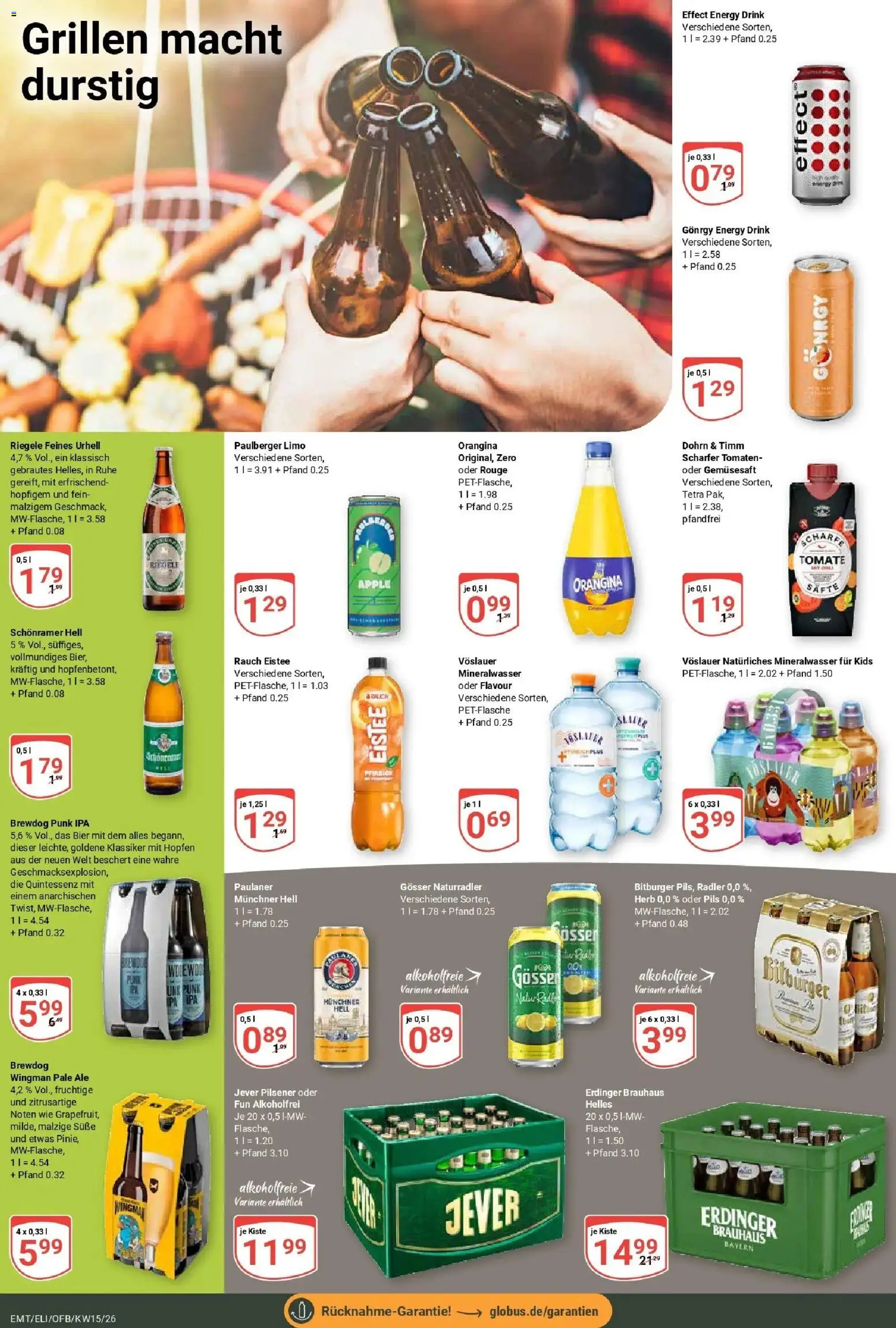 Globus prospekt Erfurt-Linderbach	 – gültig ab 07.04.2026 | Seite: 17 | Produkte: Bitburger, Bier, Rouge, Jever