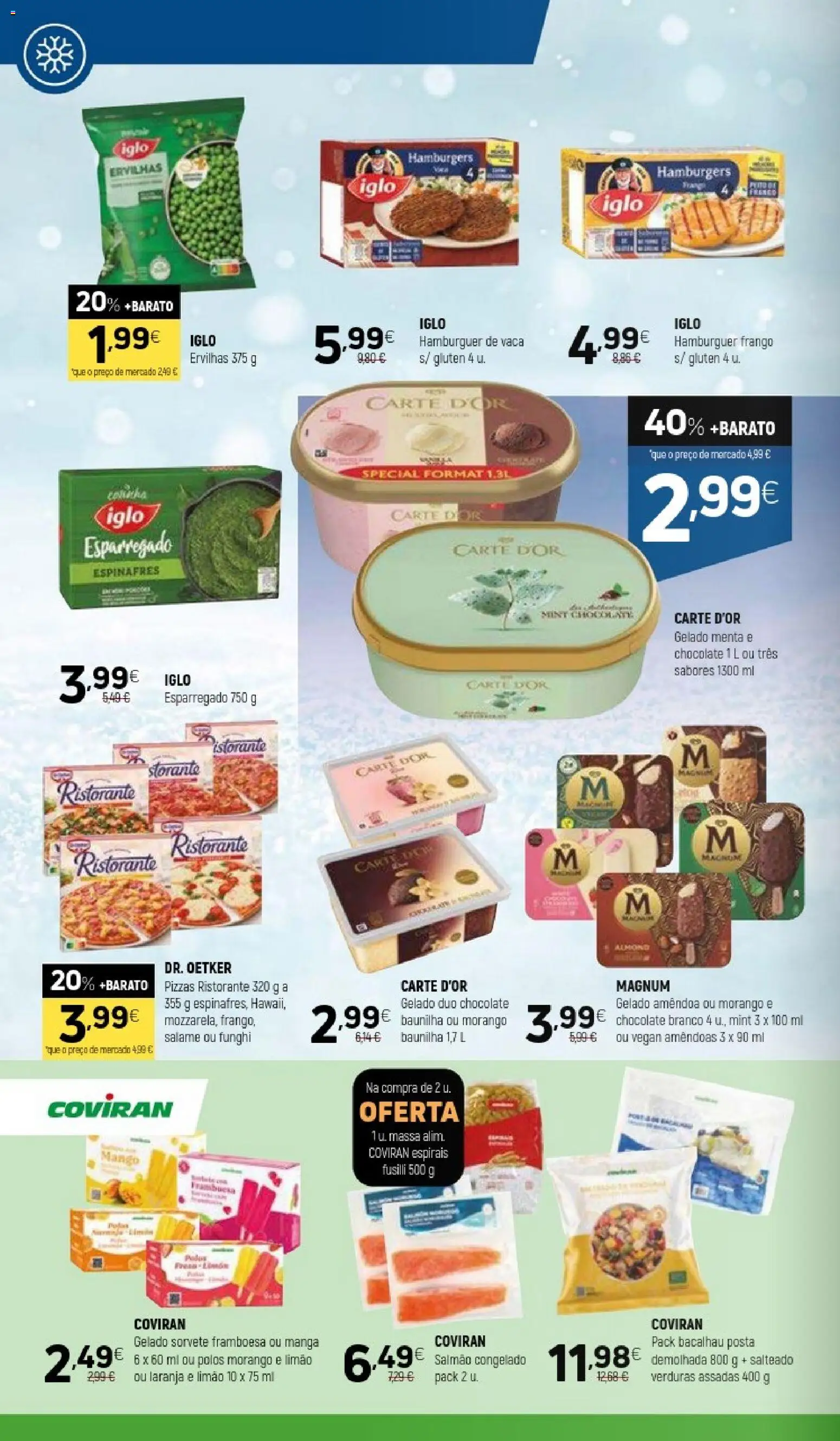 Coviran folheto │ válido de 14/07/2026 | Página: 6 | Produtos: Amêndoas, Espinafres, Hambúrguer, Sorvete