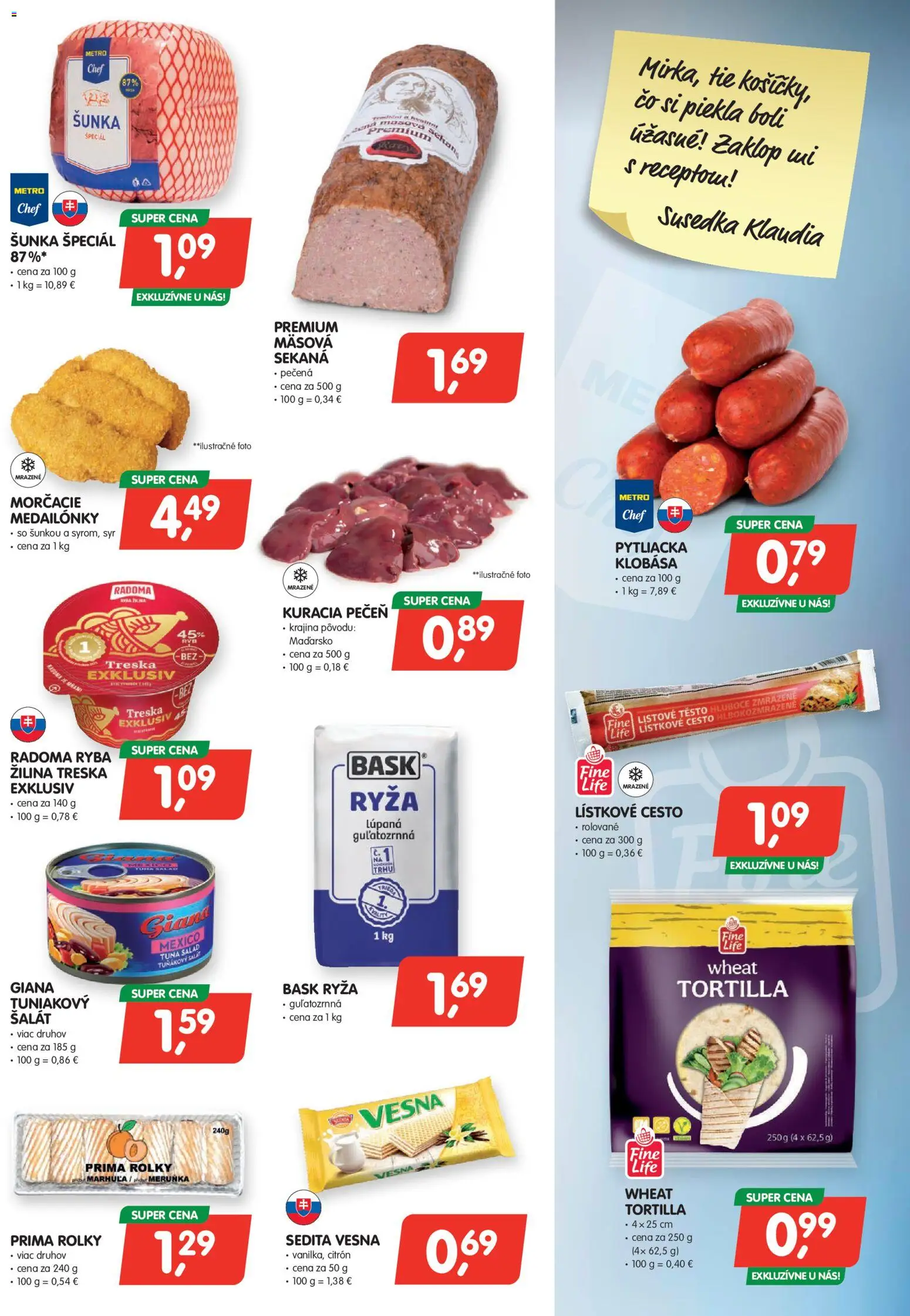 Nové Môj obchod akcie – leták je platný od 09.10.2026 | Strana: 3 | Produkty: Syr, Cesto, Šalát, Treska