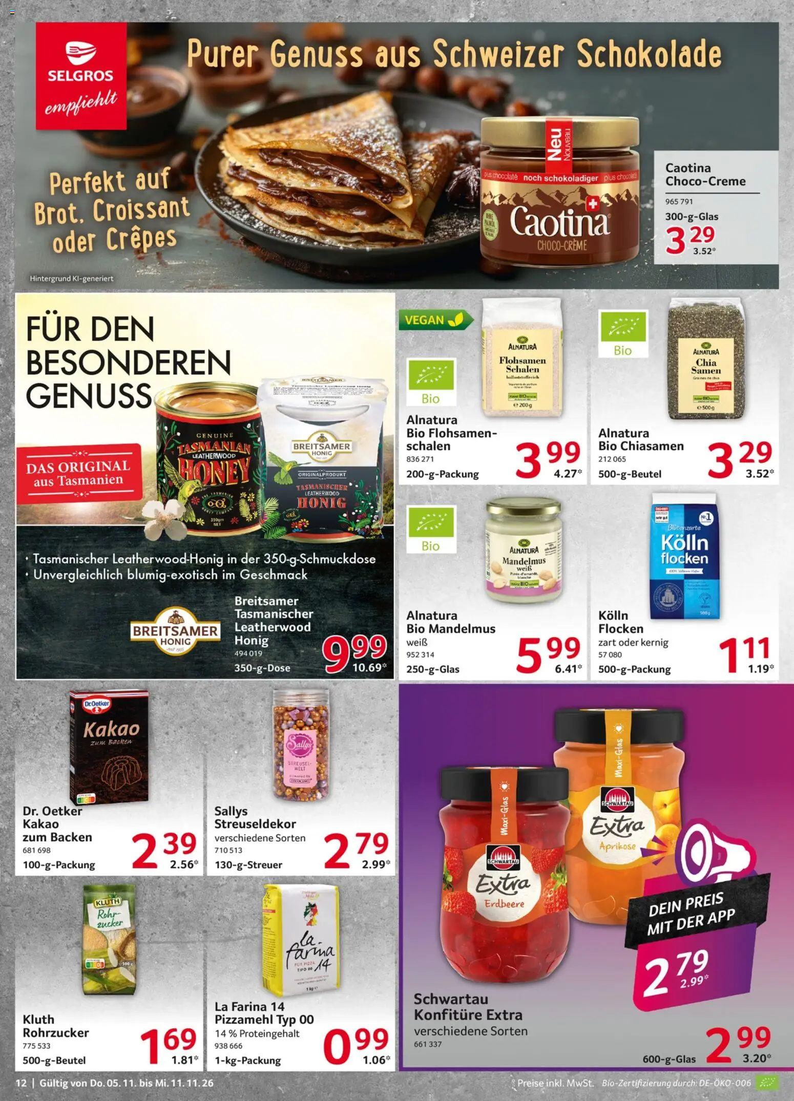 Selgros Prospekt – gültig ab 05.11.2026 | Seite: 12 | Produkte: Kolln, Zucker, Pizza, Flocken