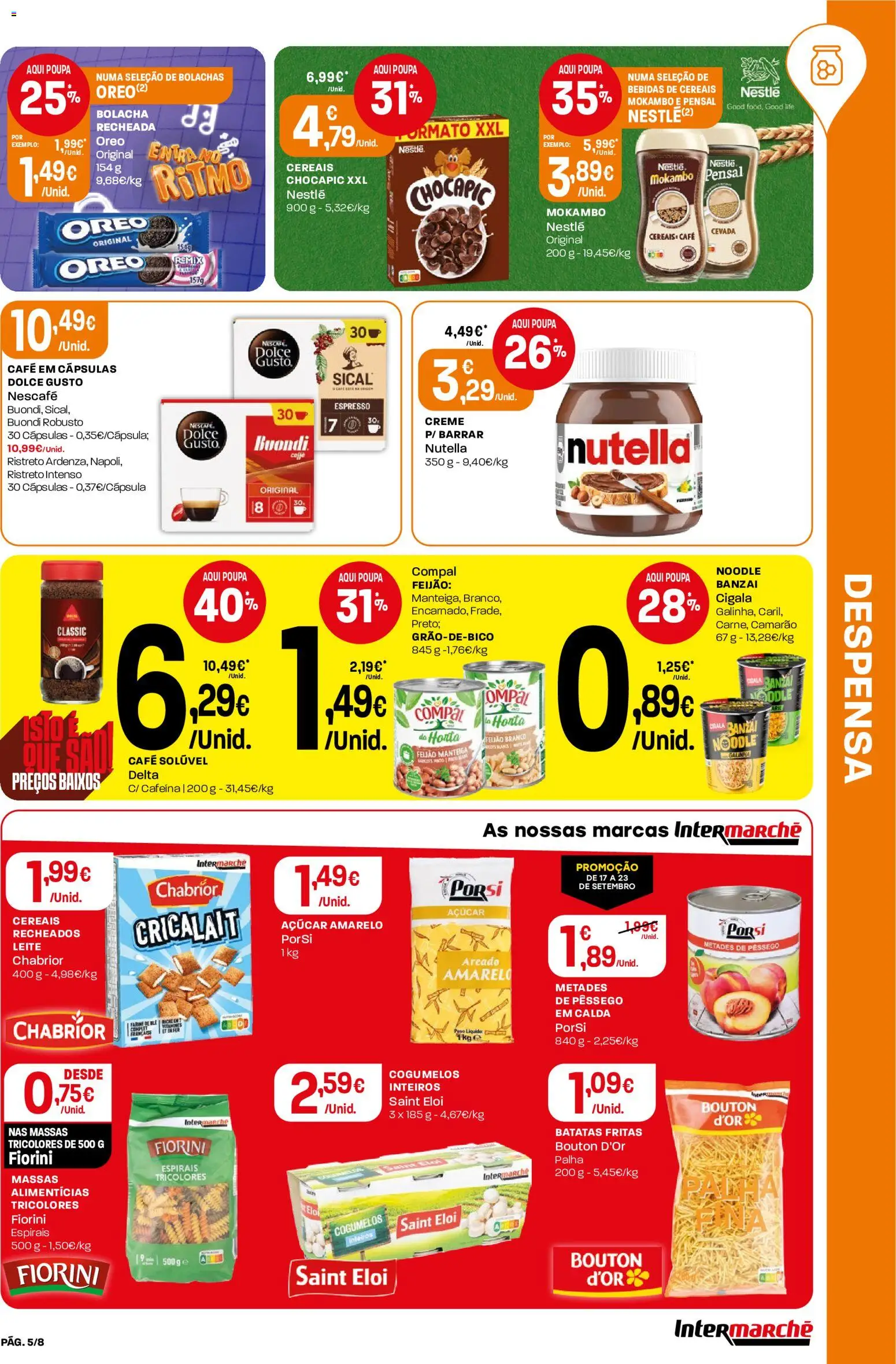 Intermarché Folheto Mini │ válido de 17/09/2026 | Página: 5 | Produtos: Bolachas, Camarão, Dolce gusto, Feijão