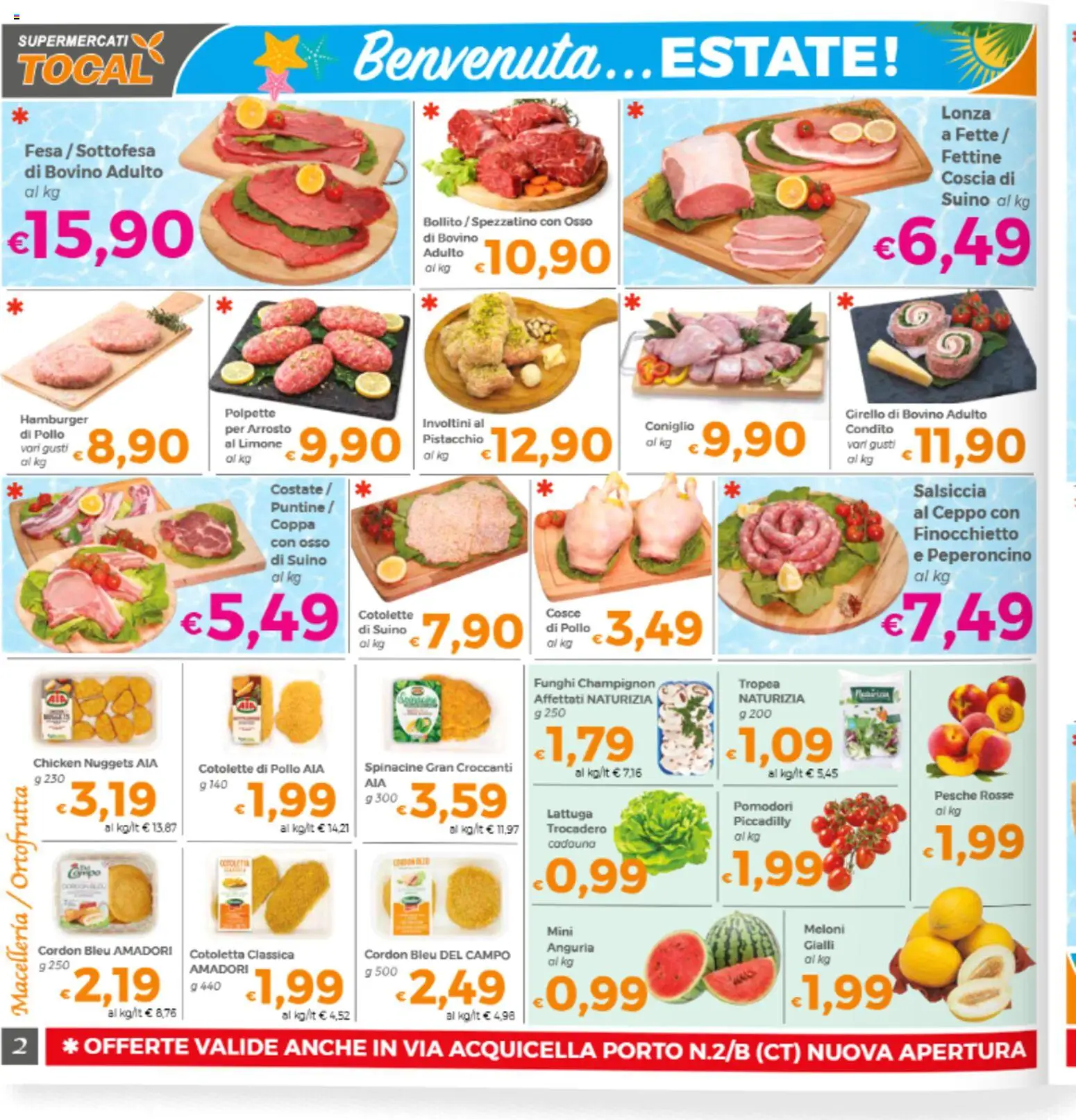 Volantino Tocal del 19/06/2026 | Pagina: 2 | Prodotti: Nuggets, Pomodori, Anguria, Girello