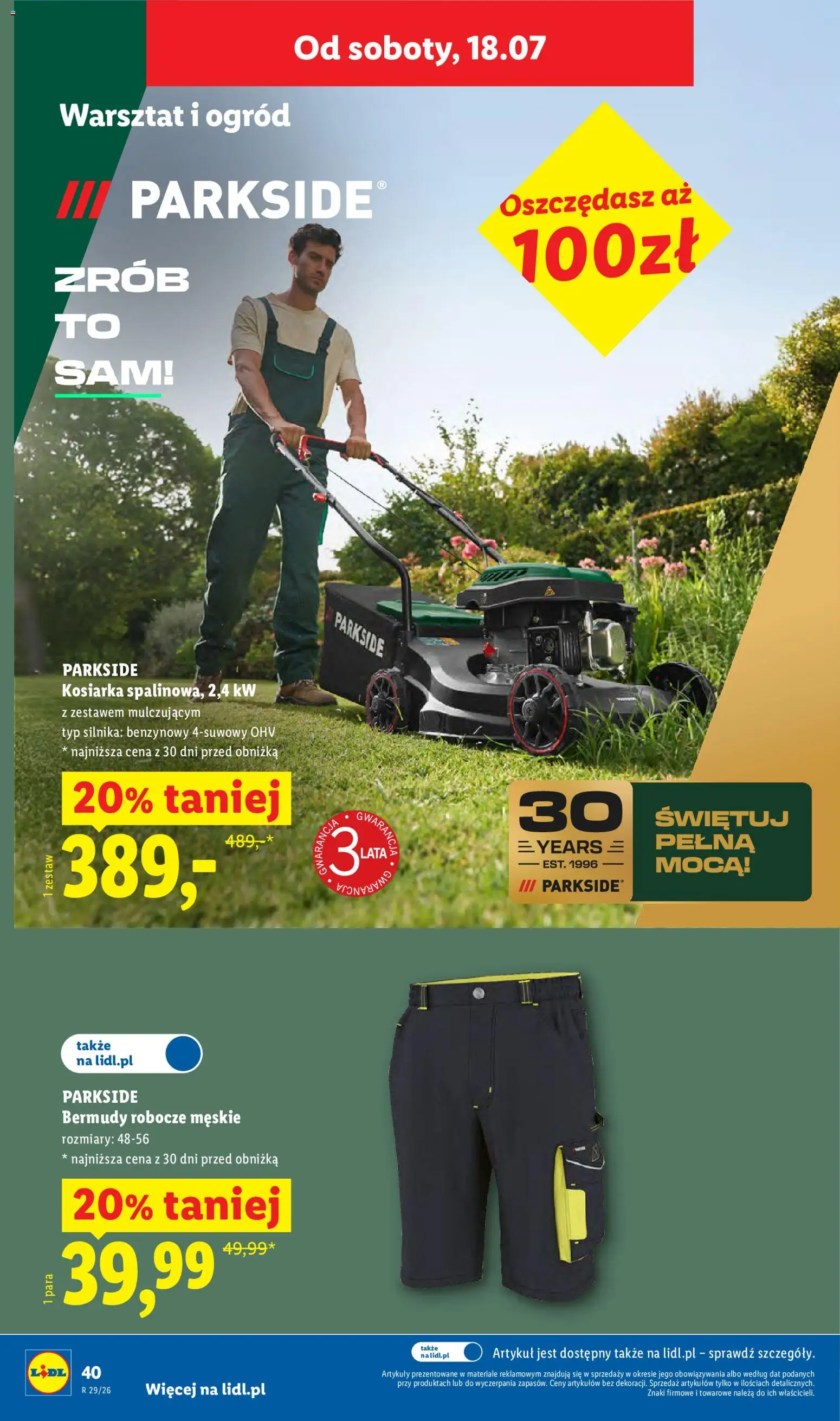 Lidl Katalog od 13.07.2026 | Strona: 46 | Produkty: Kosiarka