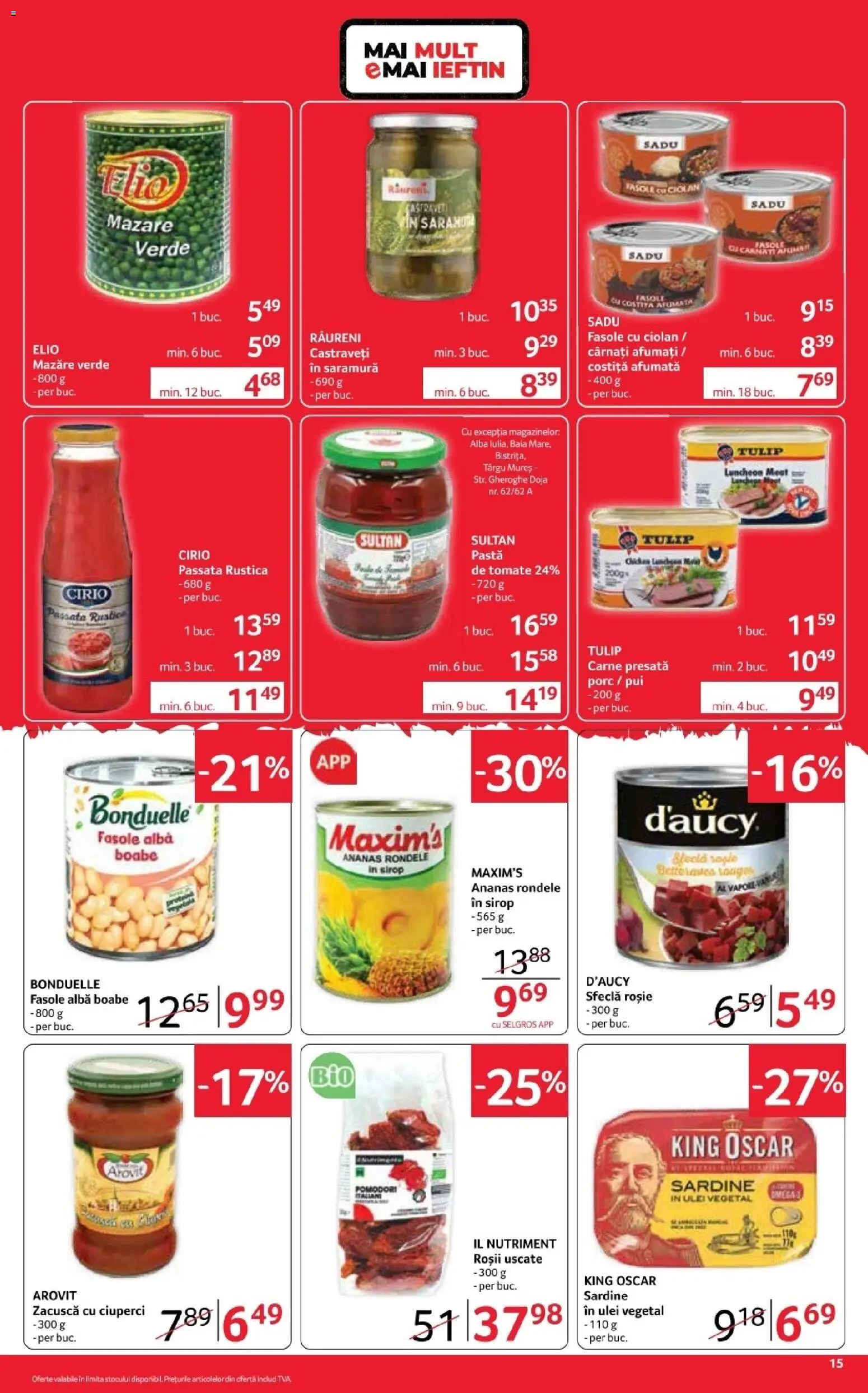 Noul catalog Selgros – valabil de la 16.10.2026 | Pagină: 15 | Produse: Alba, Sirop, Castraveți, Fasole albă