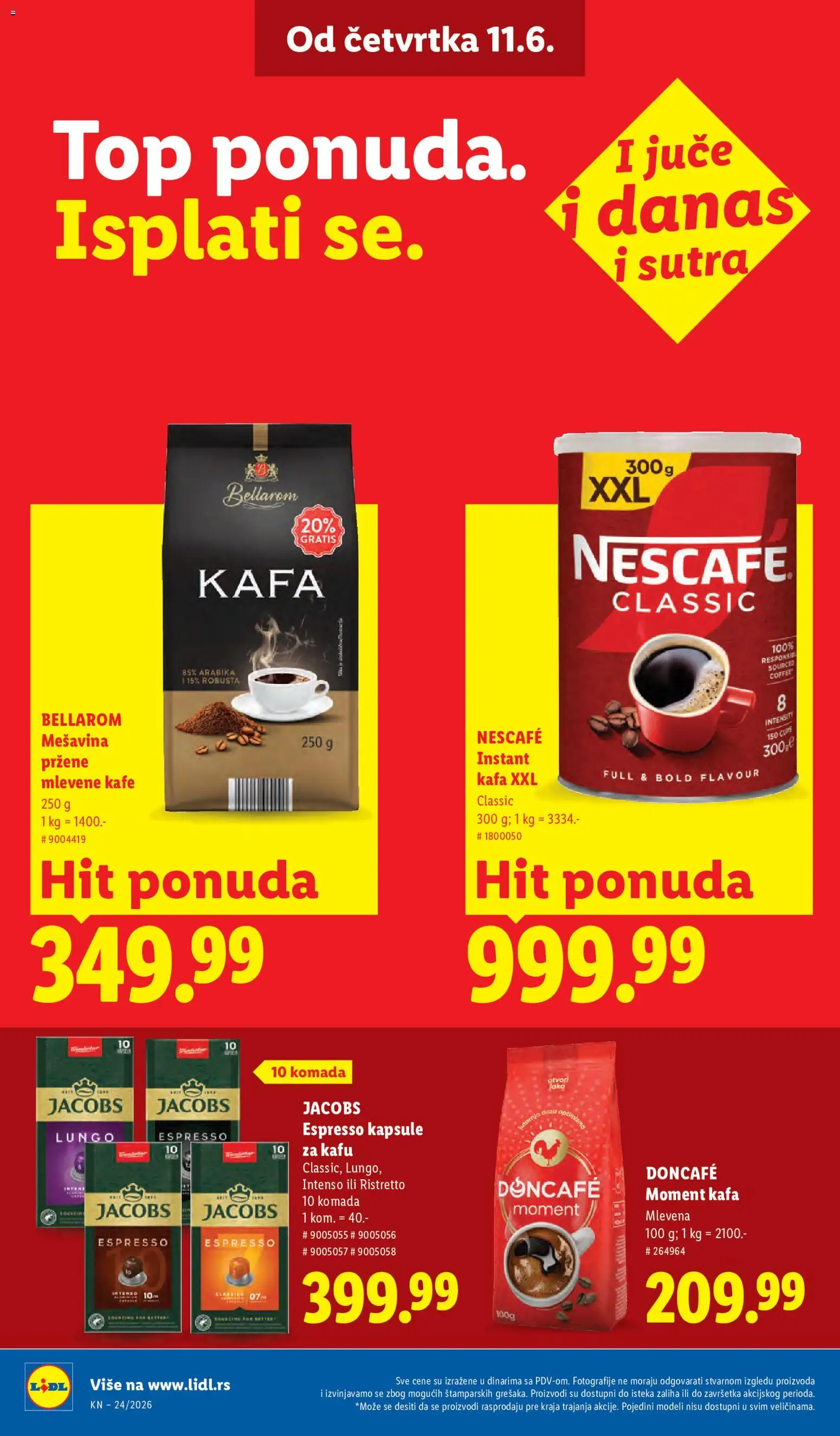 Lidl katalog - važi od 11.06.2026 | Strana: 26 | Proizvode: Kapsule, Kapsule za kafu, Doncafe, Kafa