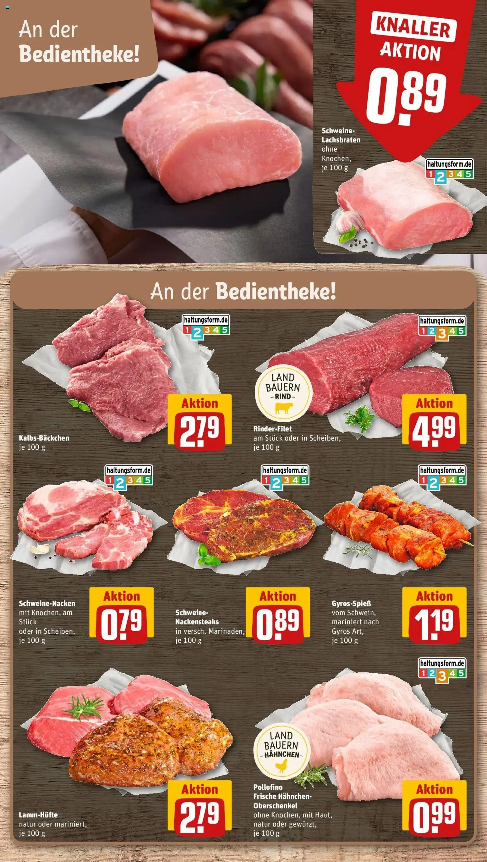 Rewe Prospekt Laupheim – gültig ab 06.07.2026 | Seite: 8 | Produkte: Nackensteaks, Hahnchen, Rinderfilet, Schweinenacken