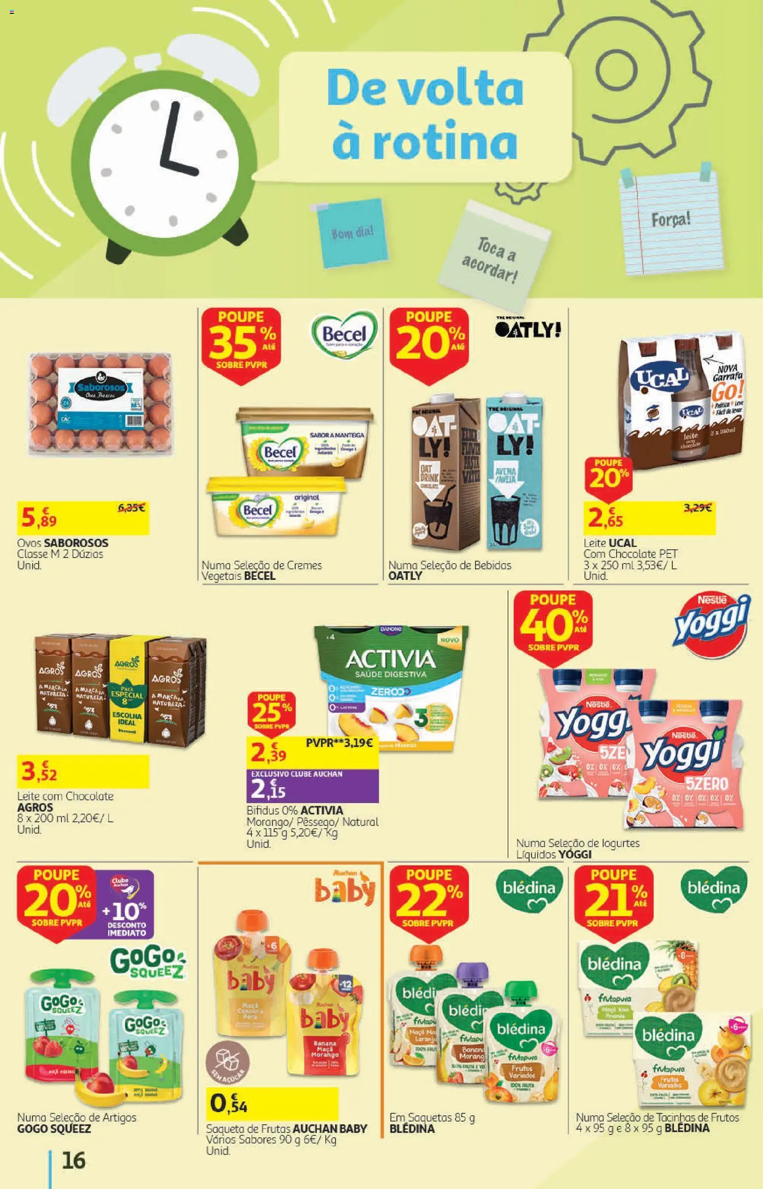 Auchan folheto │ válido de 19/08/2026 | Página: 16 | Produtos: Banana, Frutas, Ovos, Nestlé