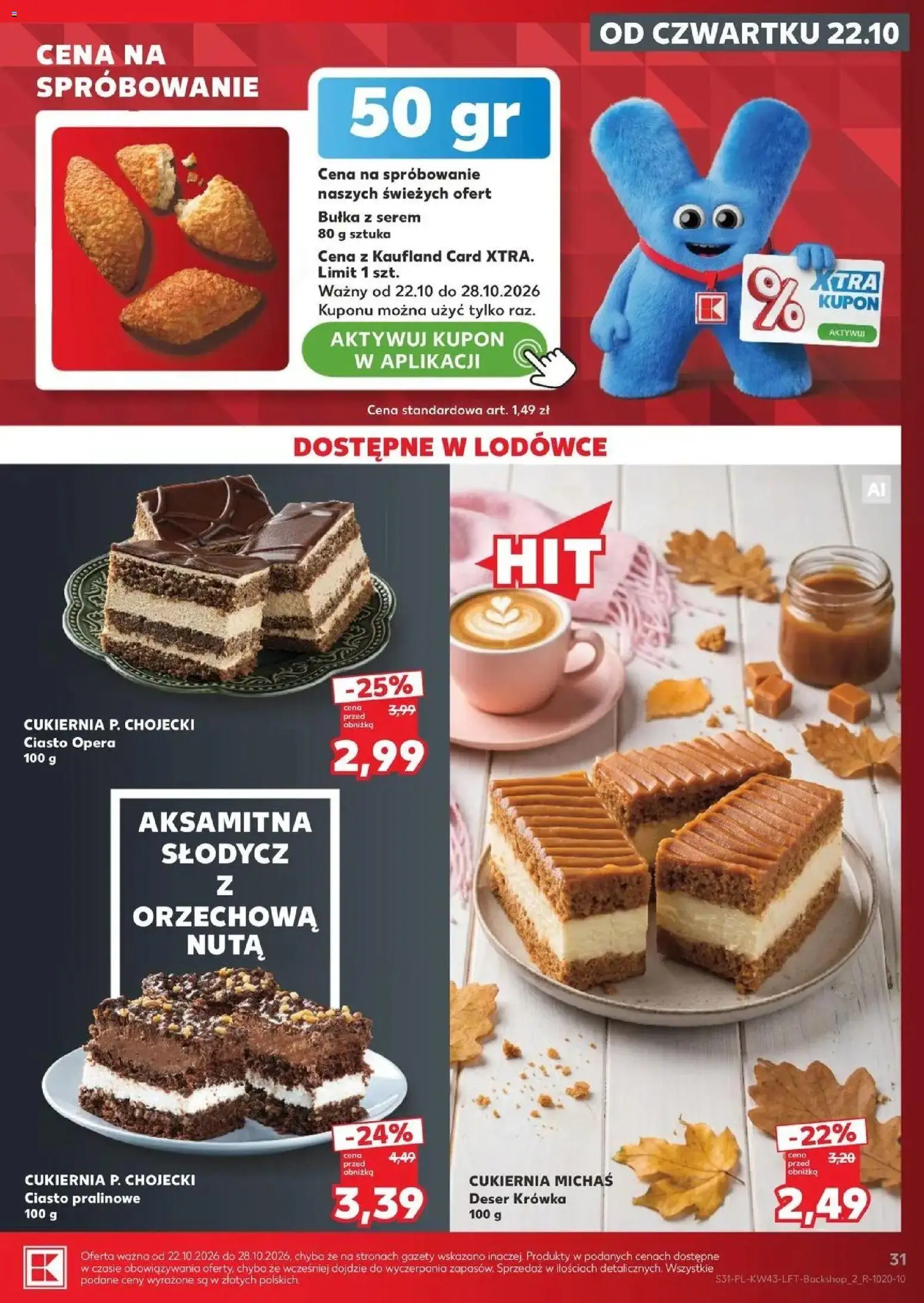 Kaufland aktualna gazetka od 22.10.2026 - od jutra PDF | Strona: 31 | Produkty: Ciasto Opera, Ciasto, Krowka, Orzechowa