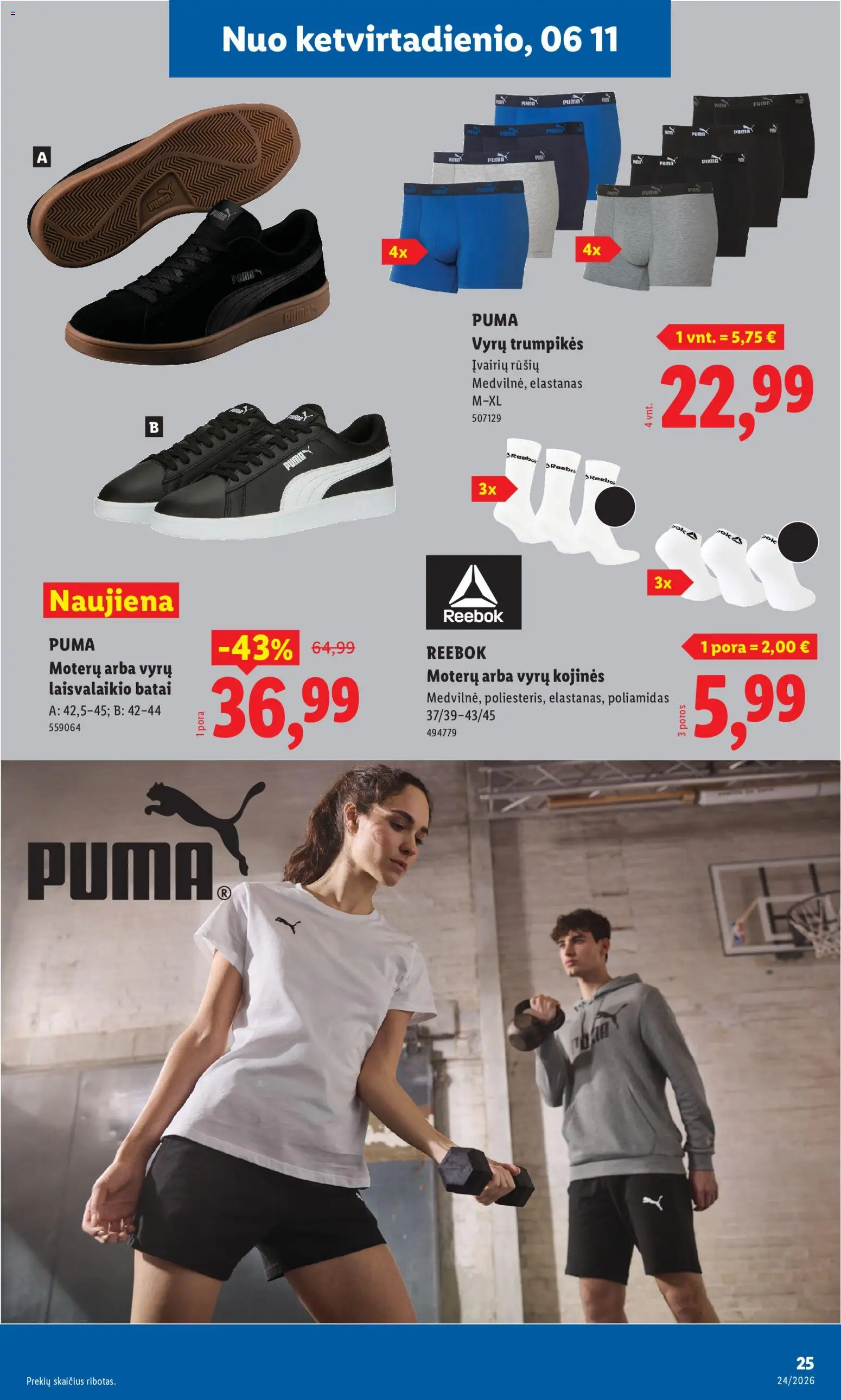 LIDL akcijos nuo 08.06.2026 | Puslapis: 25 | Prekių: Kojinės, Trumpikės