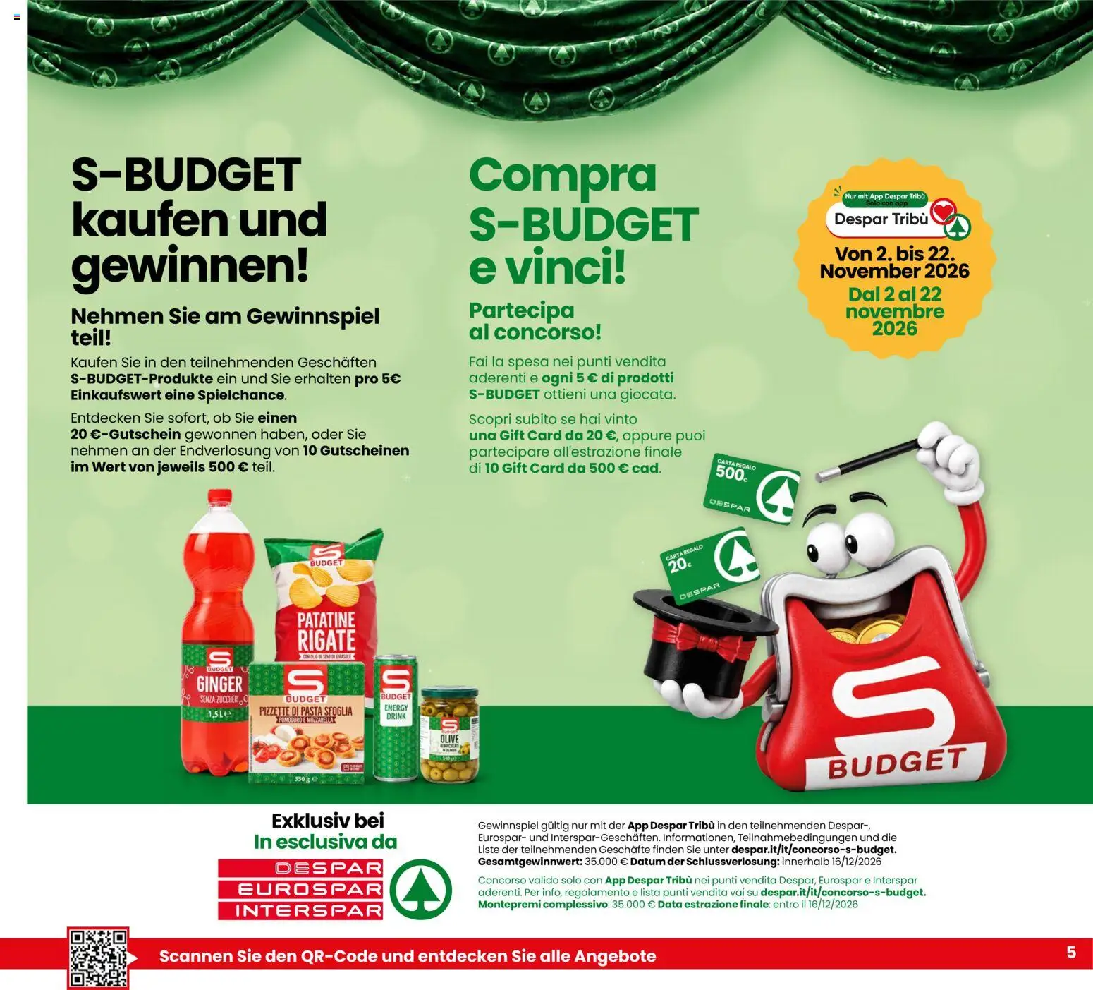 Volantino Eurospar del 29/10/2026 | Pagina: 5 | Prodotti: Olio di semi, Pasta sfoglia, Pomodoro, Olive