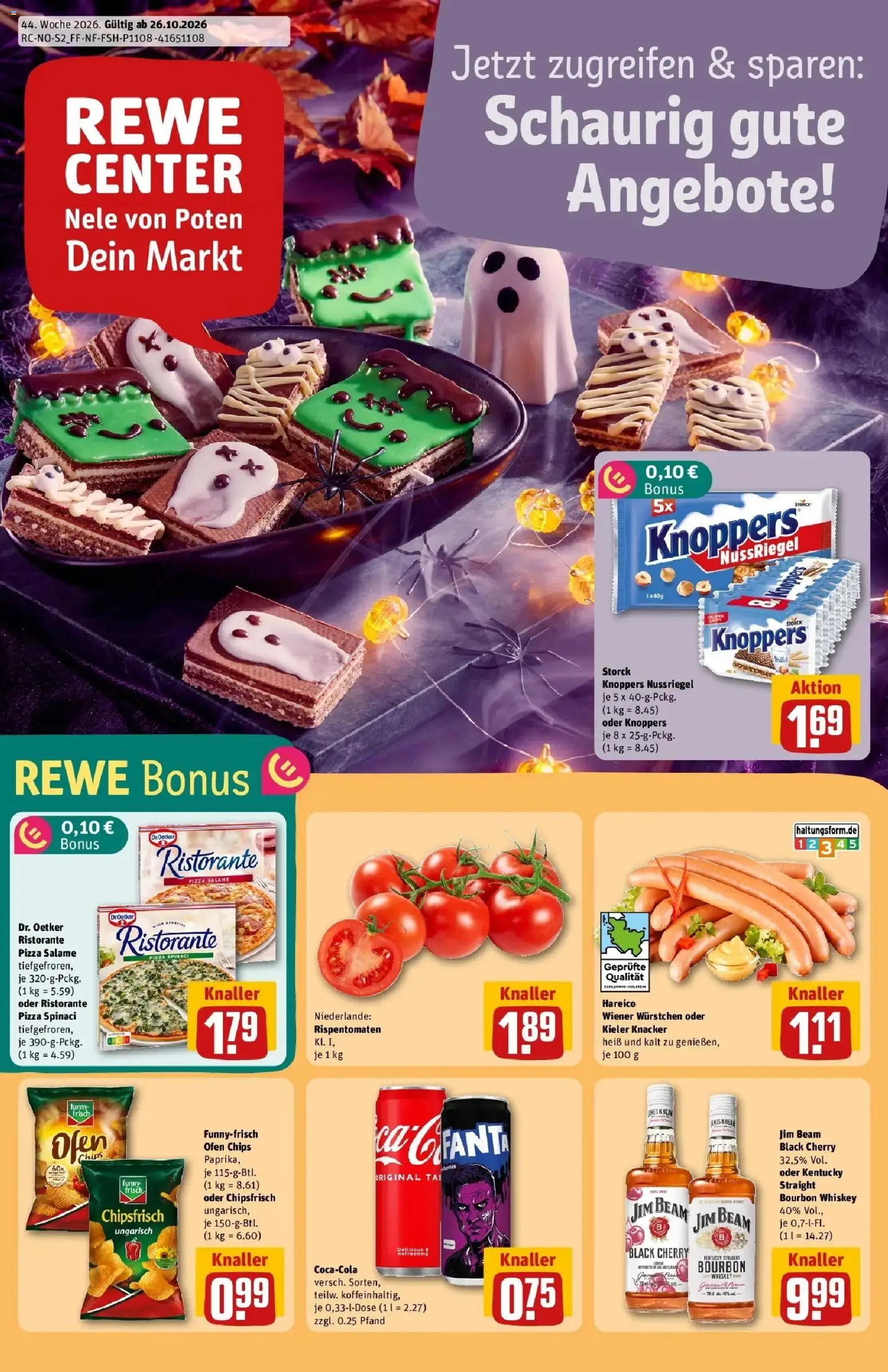 REWE Prospekt ab 26.10.2026 zum Blättern » Angebote | Seite: 1 | Produkte: Ristorante, Ofen, Jim beam, Bourbon