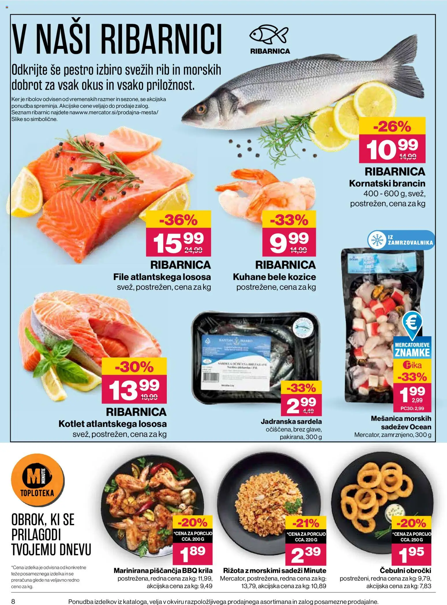 Novi Mercator katalog ponudbe – veljaven od 20.08.2026 | Stran: 8 | Izdelki: Kozice, Rižota