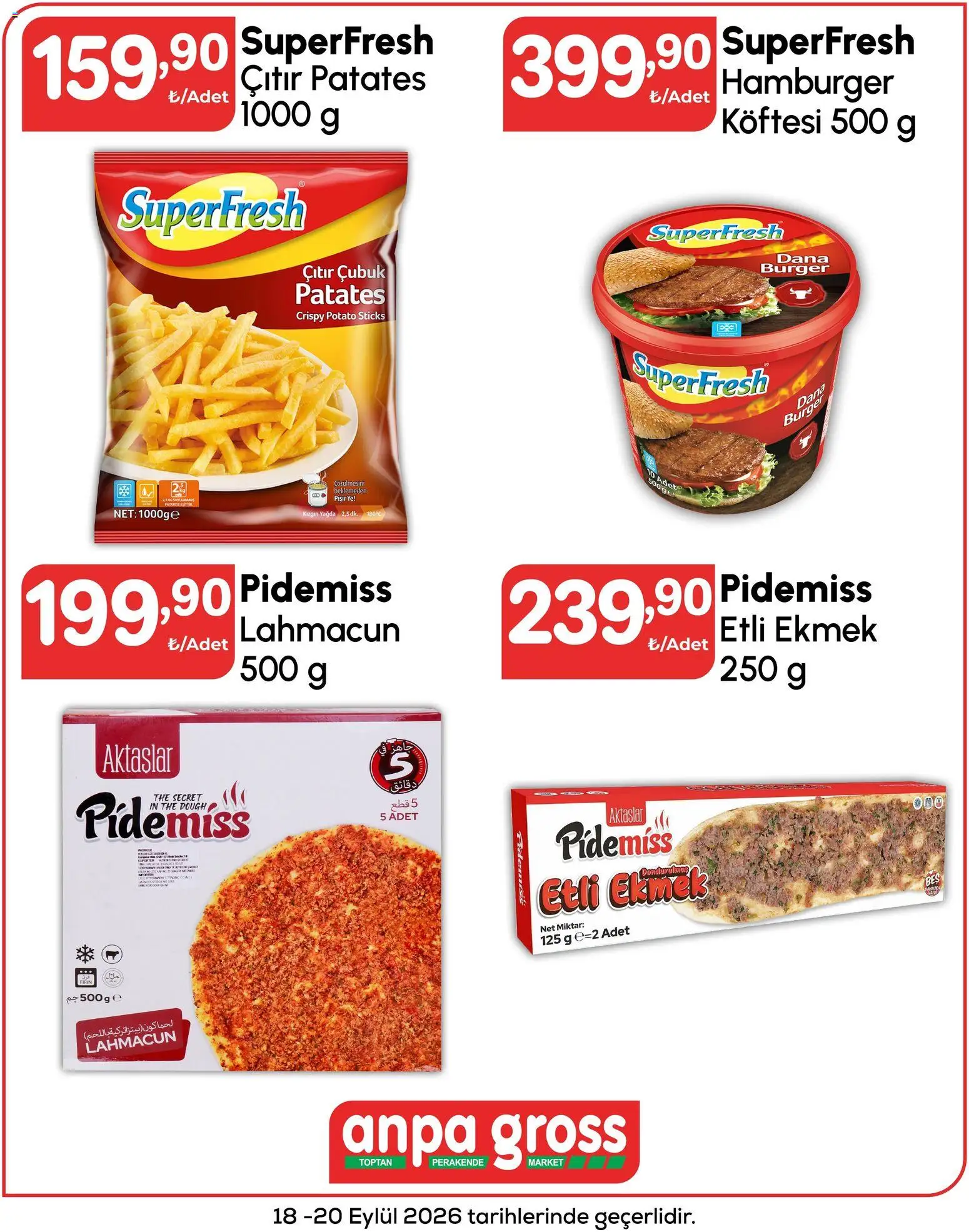 Anpa Gross - Hafta sonu fırsatları - 18 Eylül 2026 tarihinden itibaren geçerlidir | Sayfa: 10 | Ürünler: Ekmek, Patates, Fırın