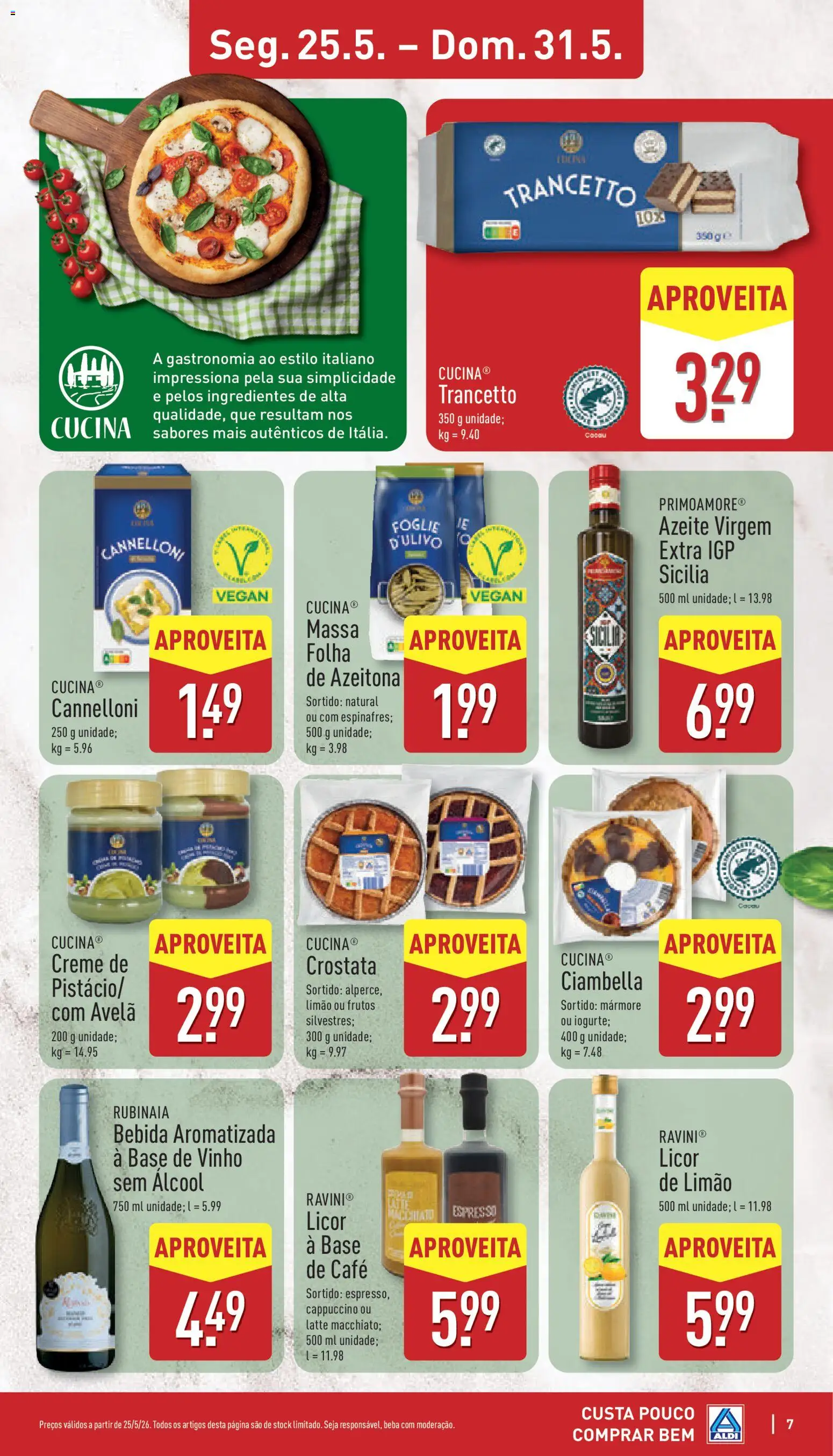 Aldi folheto │ válido de 25.05.2026 | Página: 7 | Produtos: Azeite, Café, Vinho, Massa