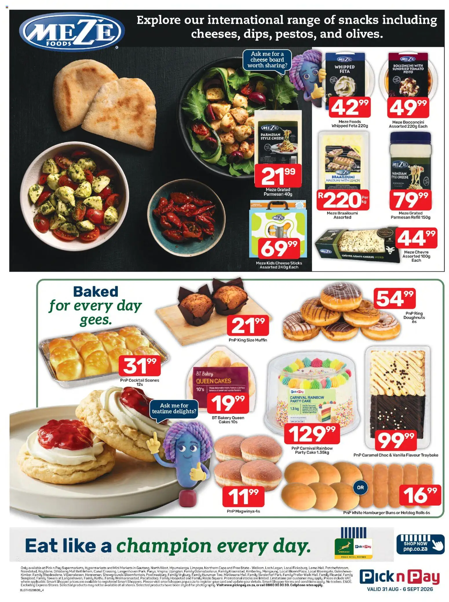 New Pick n Pay catalogue – valid from 31/08/2026 | Page: 4 | Products: Pesto, Vanilla, Cheese sticks, Cheese
