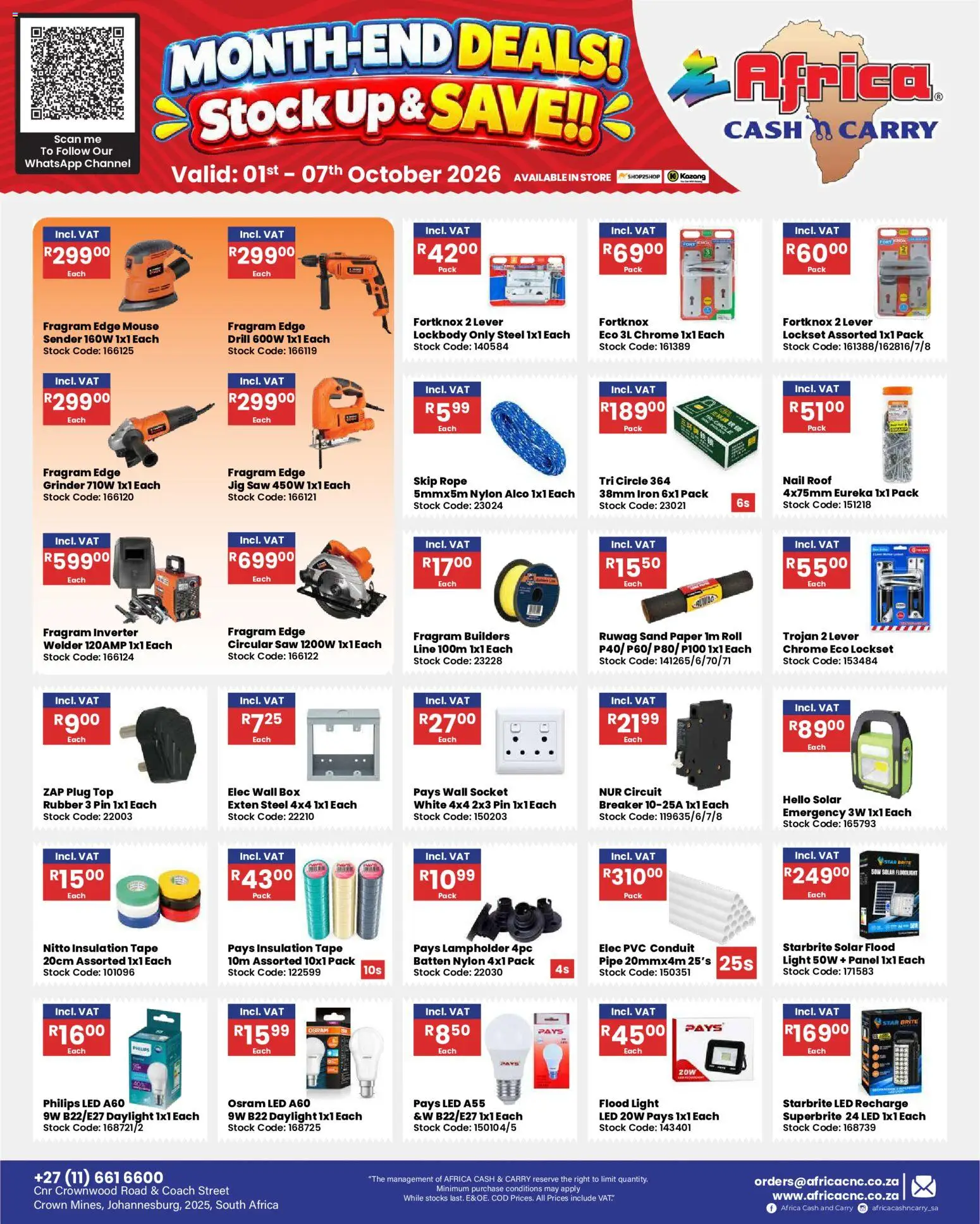 New Africa Cash & Carry catalogue – valid from 01/10/2026 | Page: 40 | Products: Iron, Grinder, Pipe, Stock
