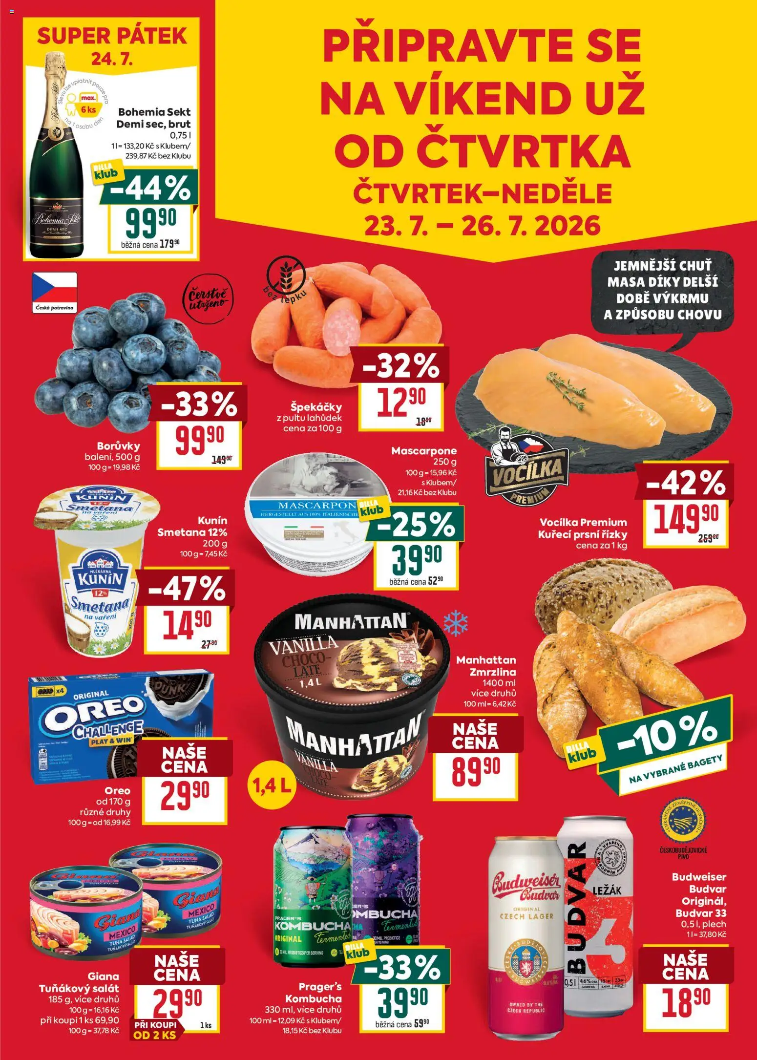 Billa Malý leták od 22.07.2026 | Strana: 7 | Produkty: Budvar, Kombucha, Budvar 33, Tuňákový salát