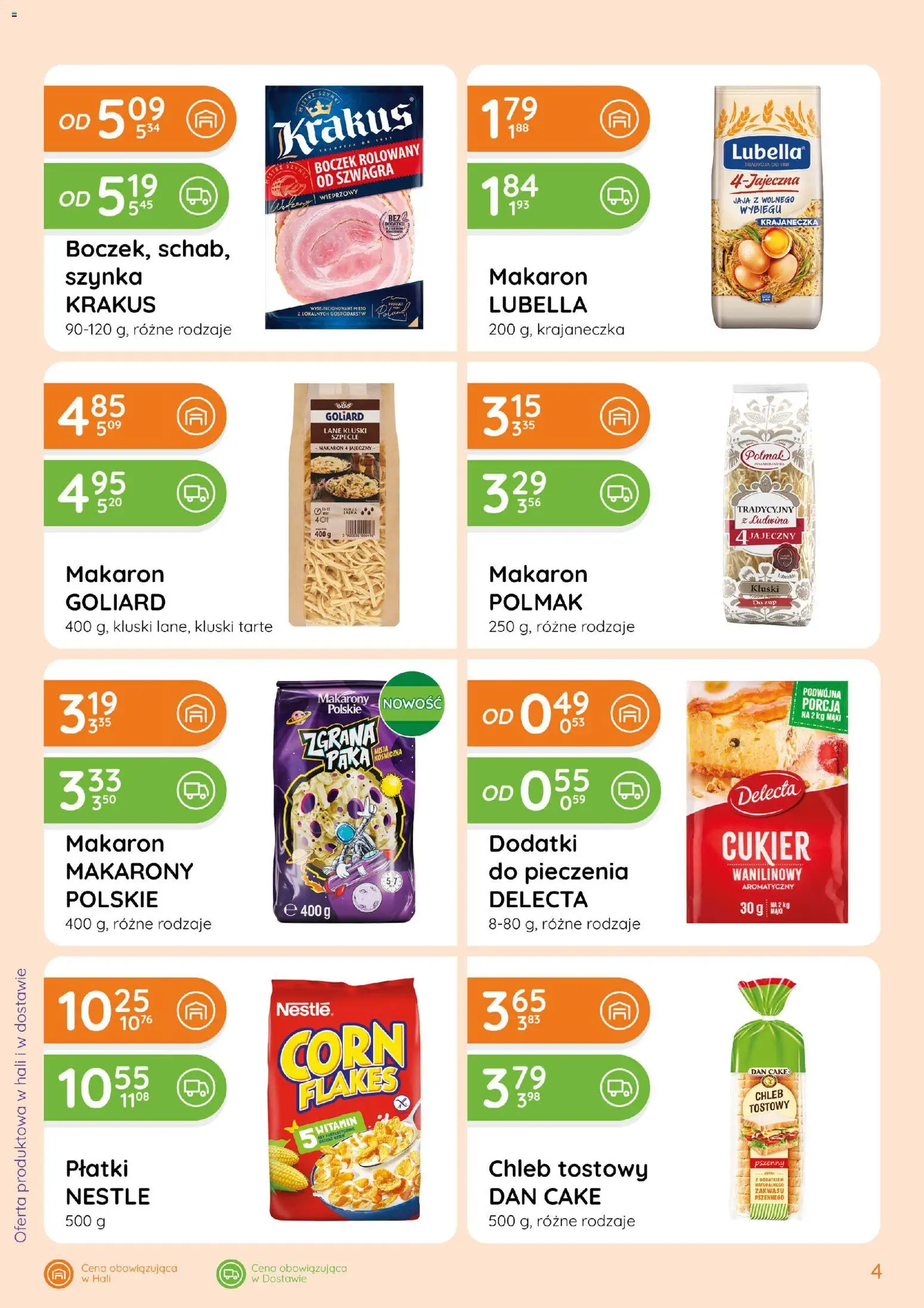 Eurocash gazetka - Ofensywa Spożywcza od 03.09.2026 | Strona: 4 | Produkty: Chleb tostowy, Makaron, Jaja, Cukier