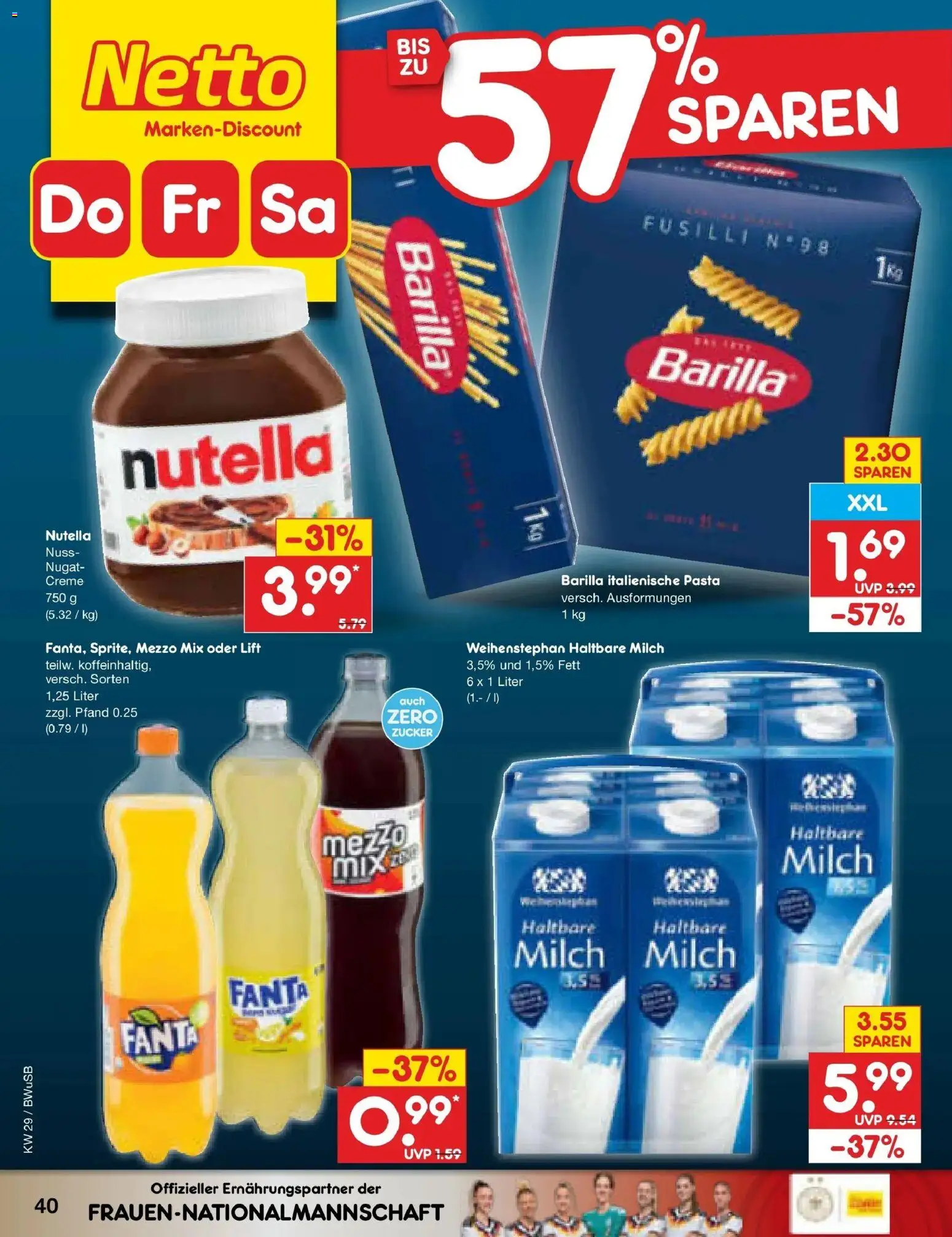 Netto Marken-Discount Prospekt Bielefeld – gültig ab 13.07.2026 | Seite: 58 | Produkte: Fanta, Barilla, Haltbare milch, Nutella