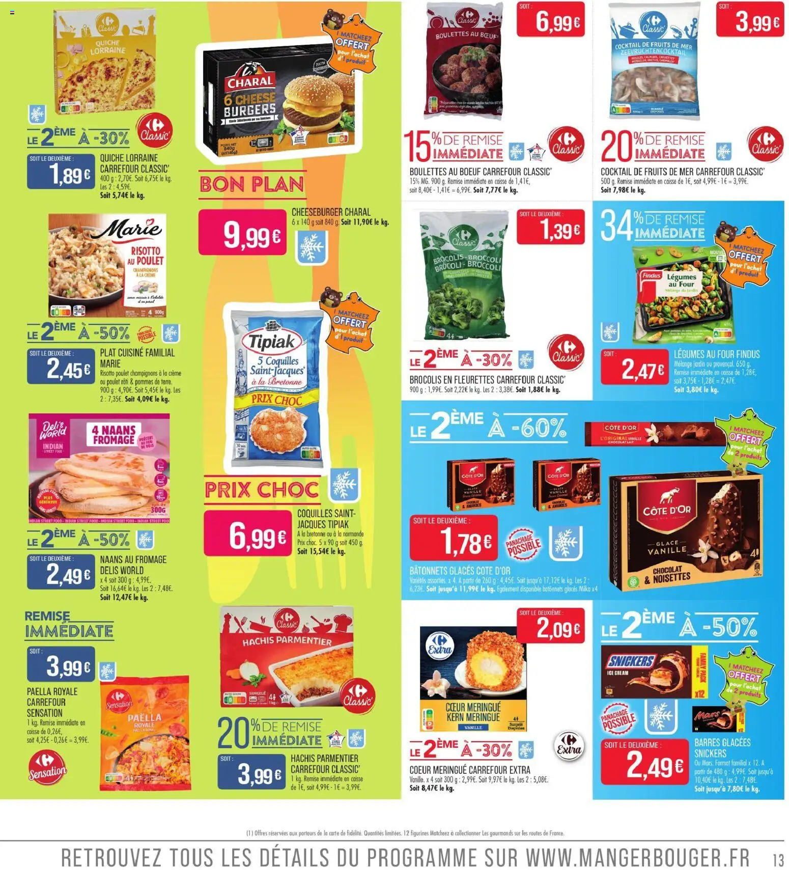 {H1} | Page: 13 | Produits: Glaces, Brocoli, Vanille, Fromage