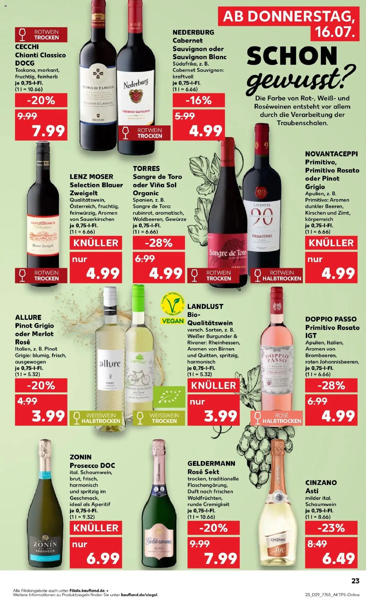 Kaufland Prospekt Mainz – gültig ab 13.07.2026 | Seite: 32 | Produkte: Weißwein, Merlot, Duft, Doppio Passo