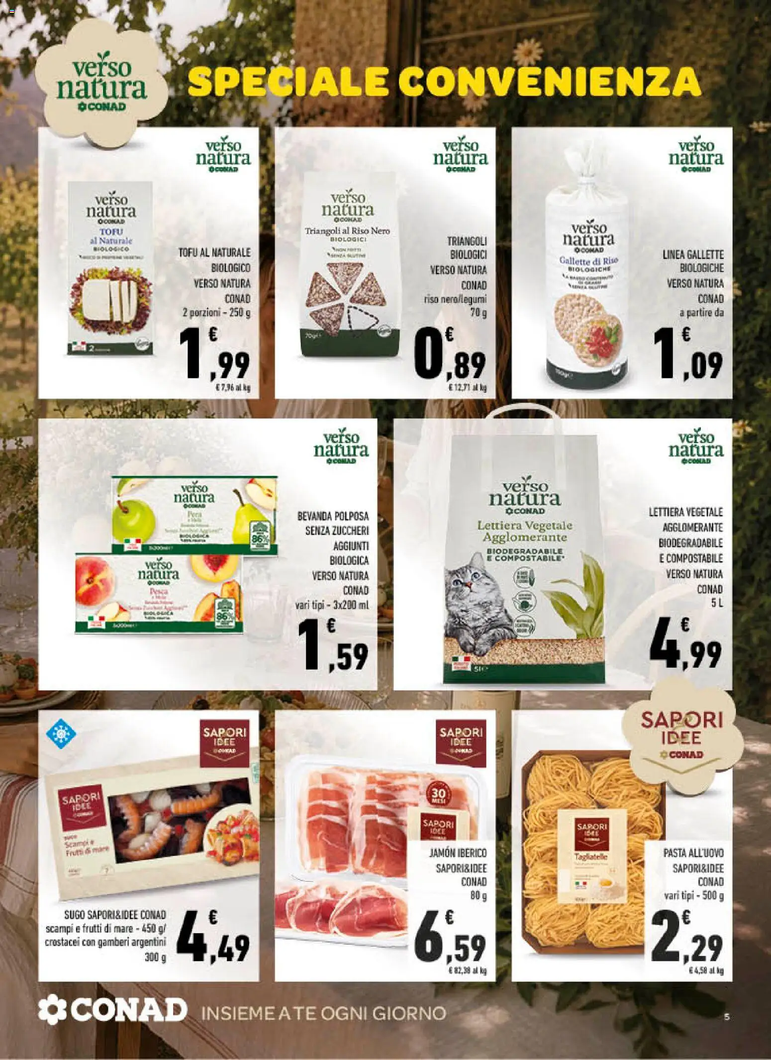 Volantino Spazio Conad del 08/07/2026 | Pagina: 5 | Prodotti: Frutti di mare, Pasta, Gallette, Sugo