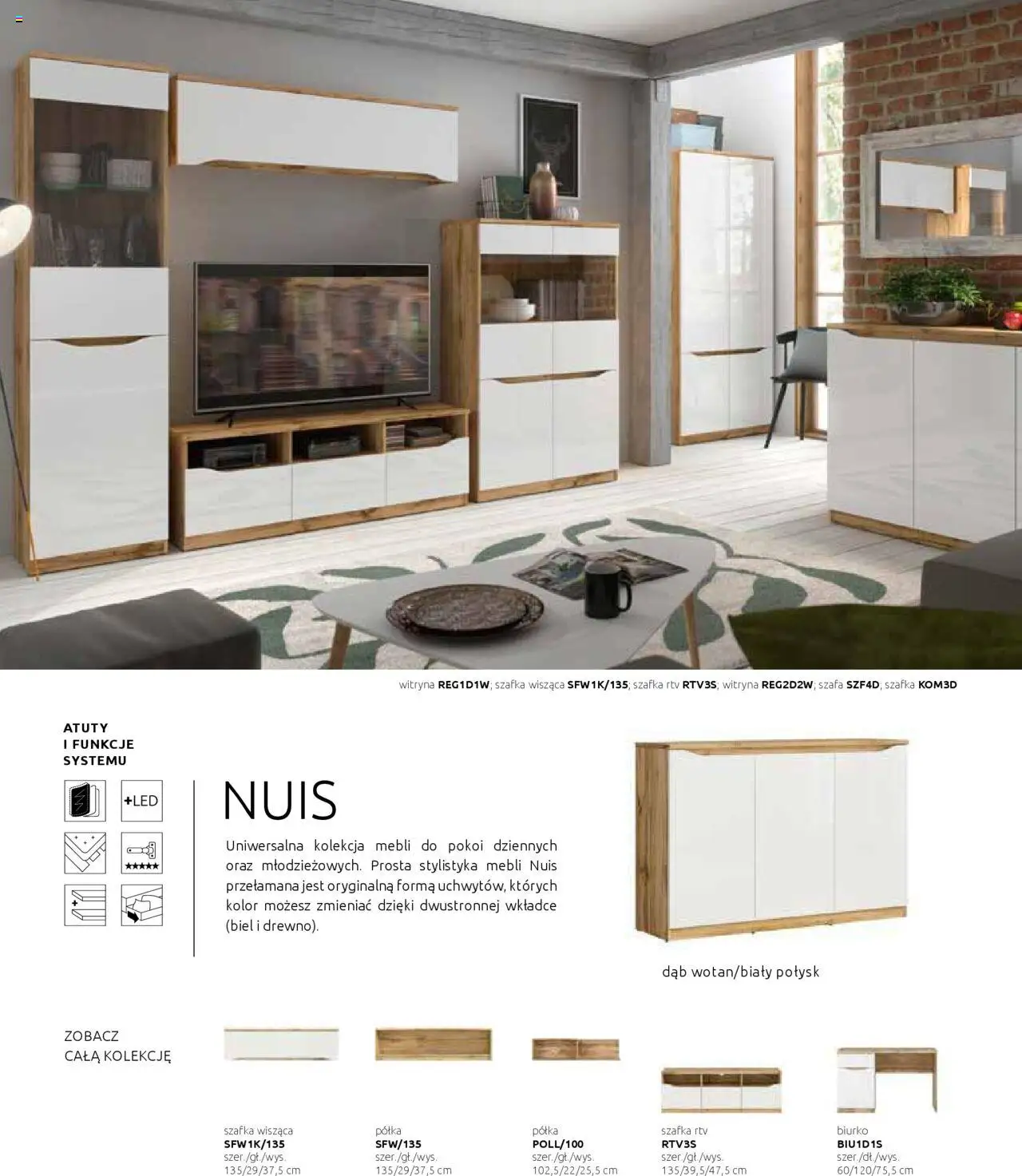Black Red White Gazetka - Katalog rodzinnych wnętrz od 24.05.2024 | Strona: 64 | Produkty: Szafa, Biurko, szafka RTV, Witryna