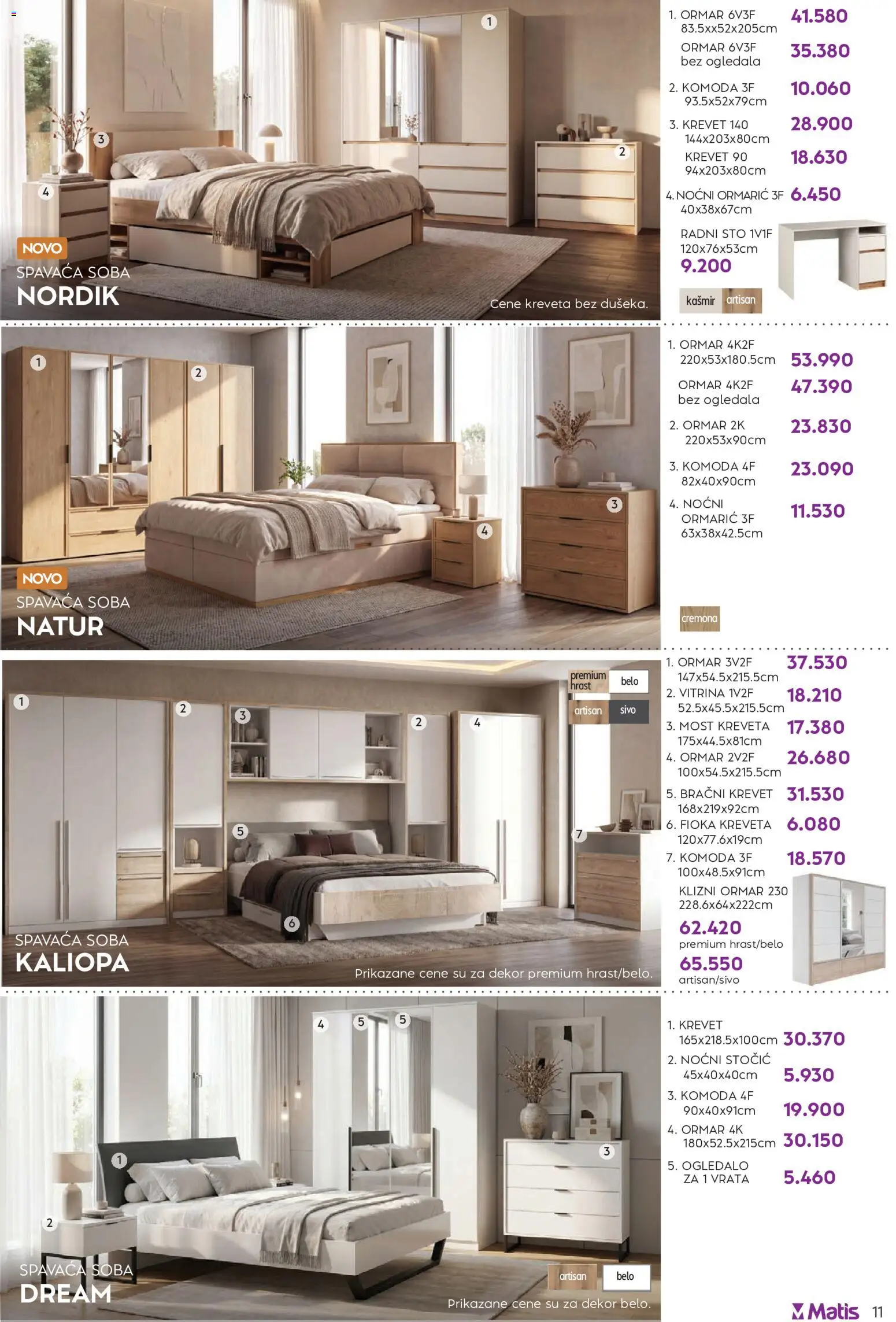 Matis katalog - važi od 01.10.2026 | Strana: 11 | Proizvode: Komoda, Vrata, Ogledalo, Noćni stočić