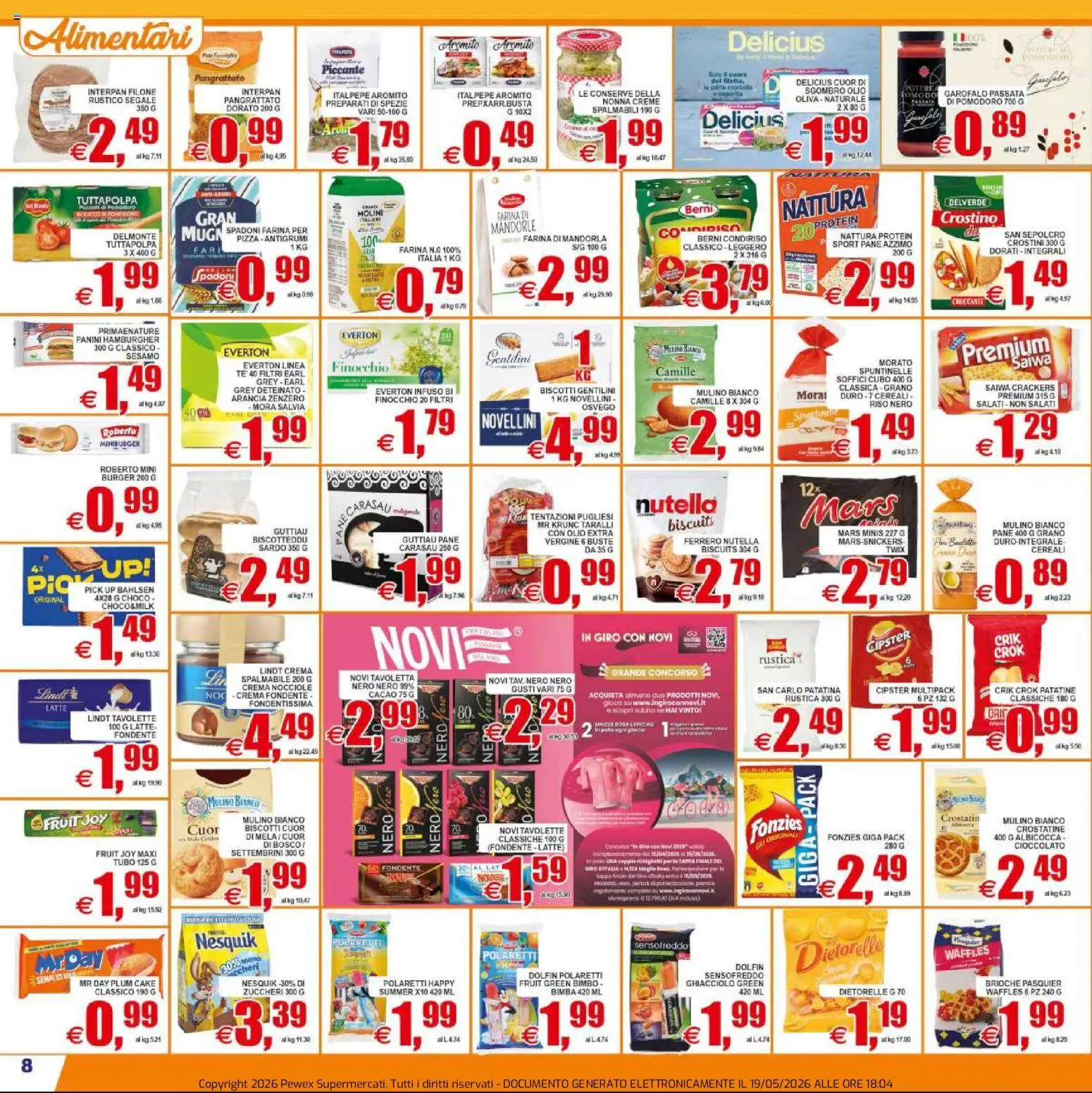 Volantino Pewex del 20.05.2026 | Pagina: 8 | Prodotti: Crema, Pane, Biscotti, Arancia