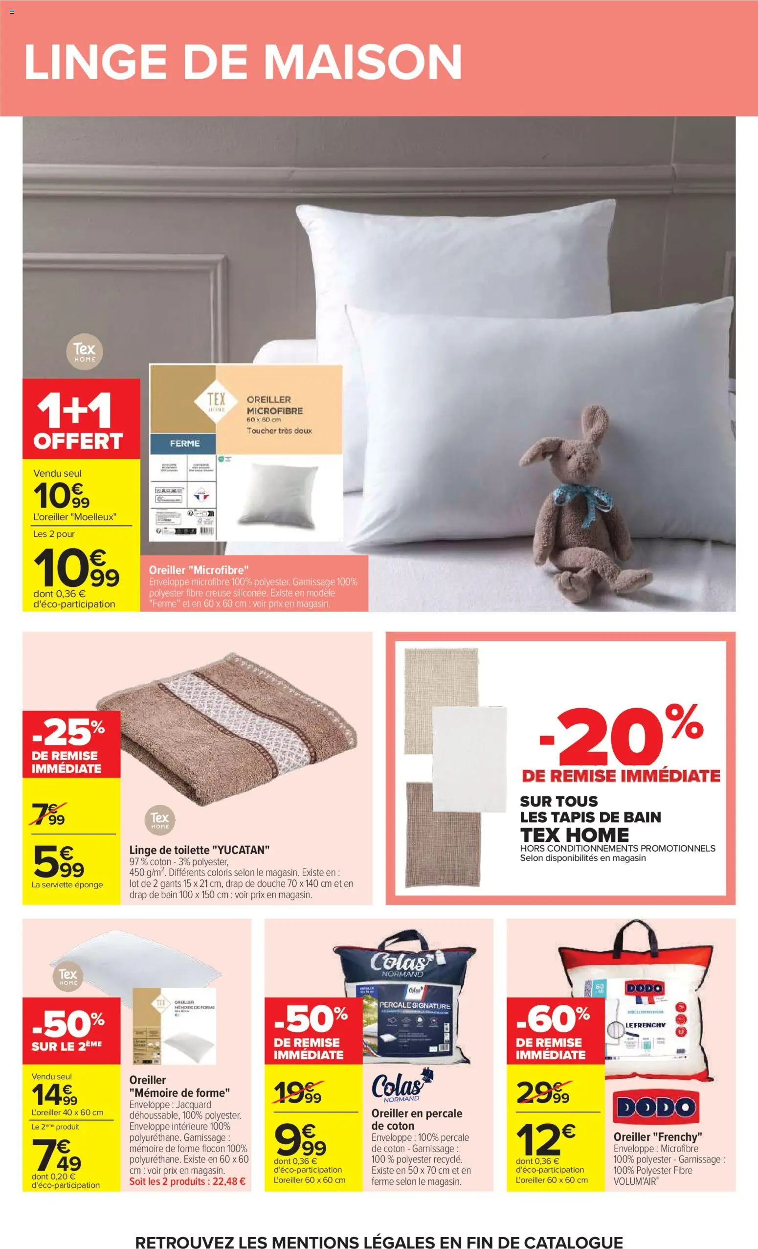 {H1} | Page: 55 | Produits: Enveloppe, Oreiller, Tapis, Gants