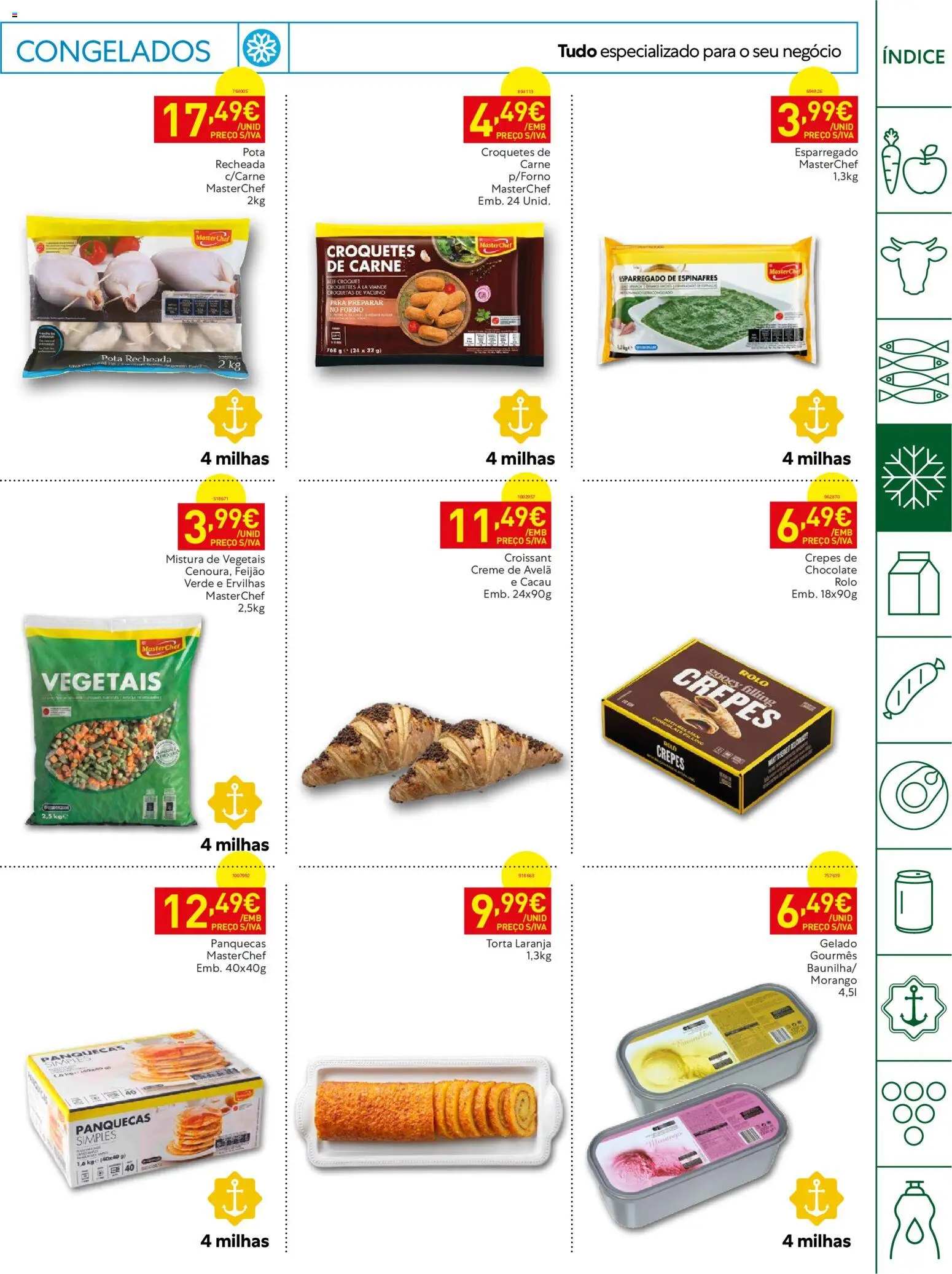 Recheio folheto Horeca │ válido de 27/10/2026 | Página: 11 | Produtos: Baunilha, Espinafres, Panquecas, Gelado