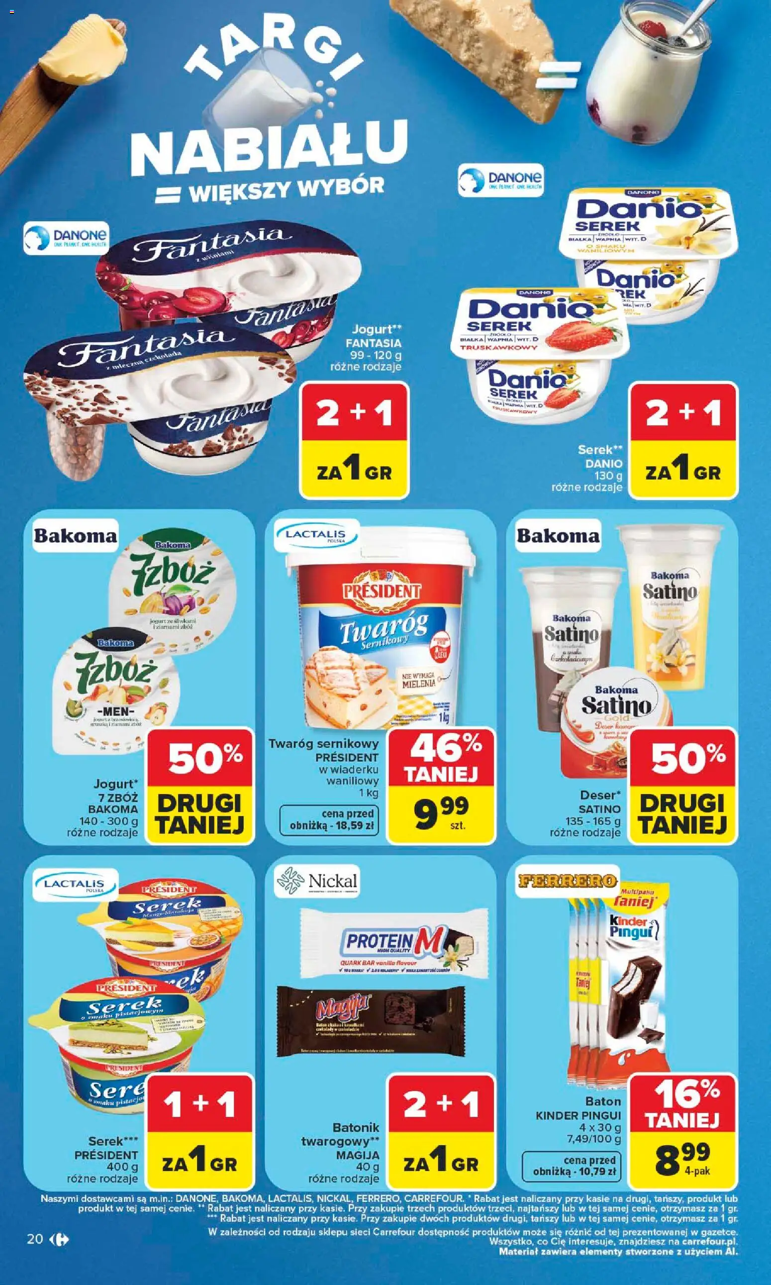 Carrefour gazetka od 06.07.2026 | Strona: 20 | Produkty: Serek, Baton, Czekolada, Twaróg