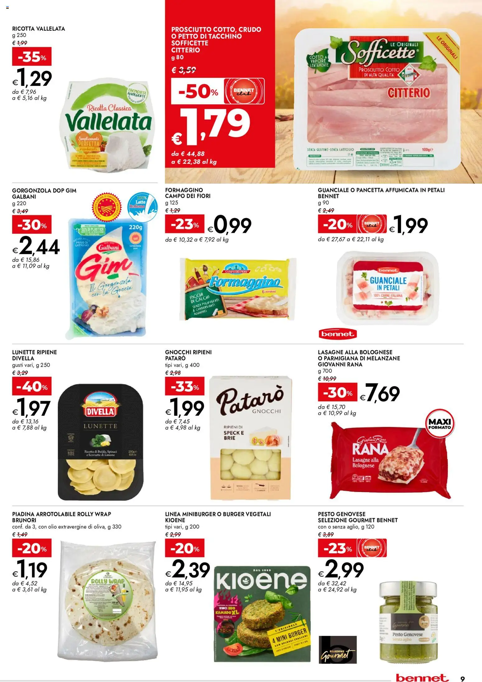 Volantino bennet del 01/10/2026 | Pagina: 9 | Prodotti: Limone, Petto di tacchino, Ricotta vallelata, Senza lattosio