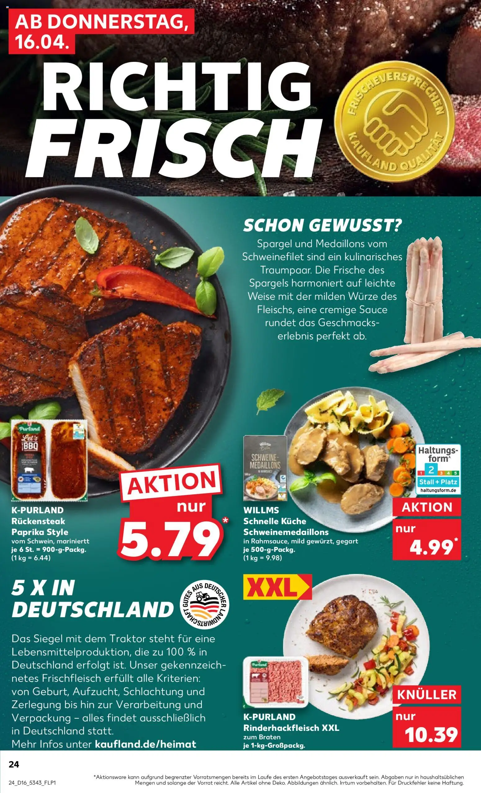 Kaufland Německo leták od 16.04.2026 | Strana: 24 | Produkty: Paprika, Forma