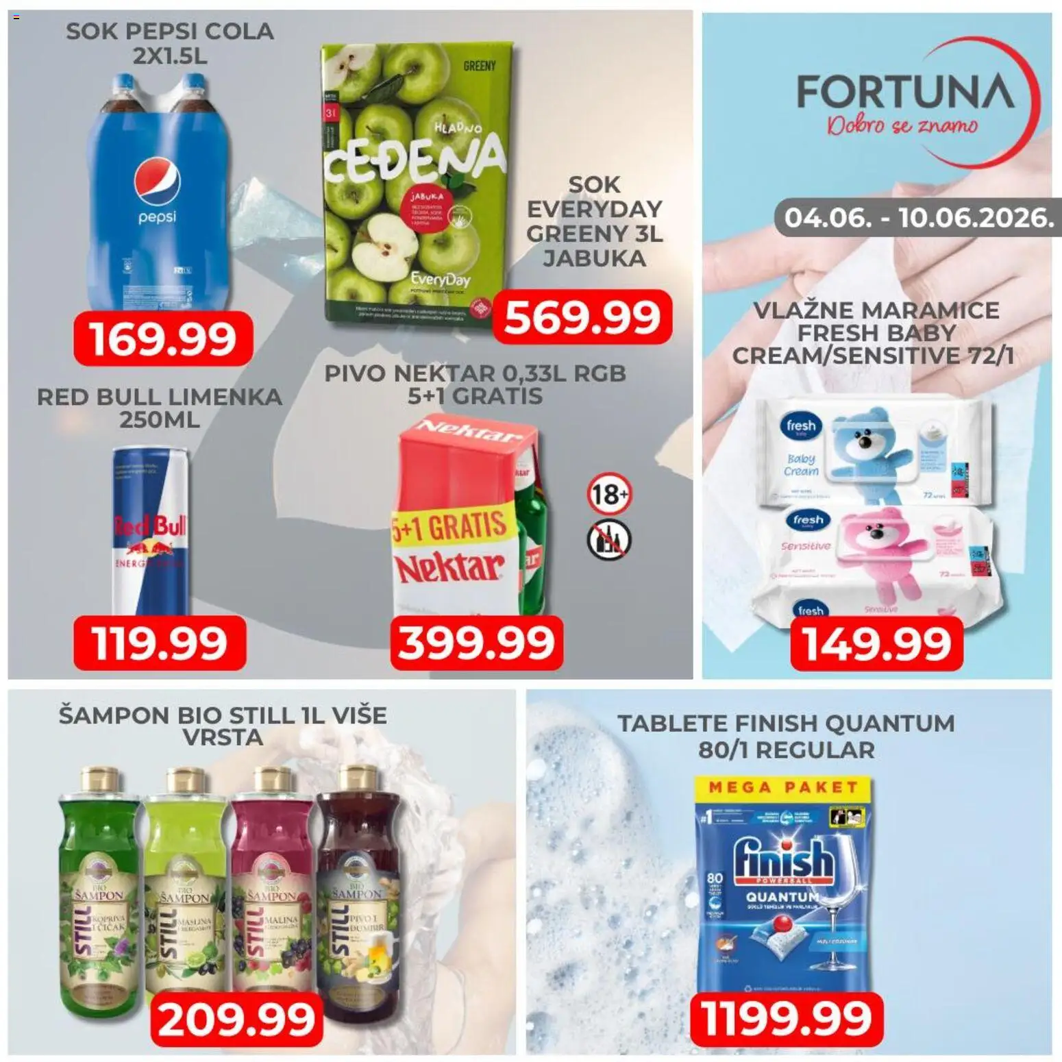 Fortuna Market katalog - važi od 04.06.2026 | Strana: 6 | Proizvode: Finish, Nektar, Šampon, Pivo
