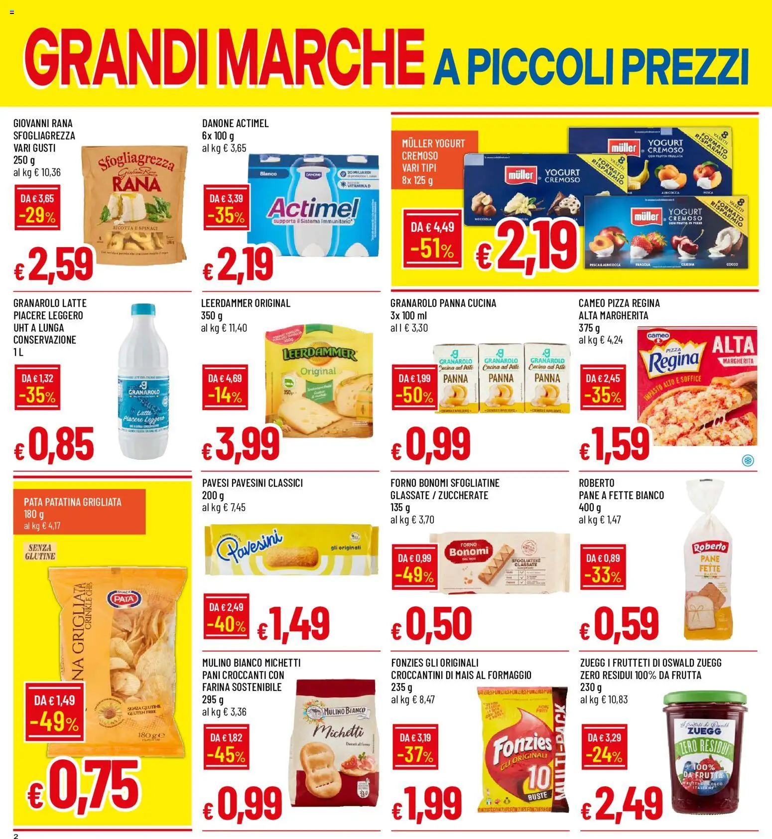 Volantino Galassia del 09/07/2026 | Pagina: 2 | Prodotti: Yogurt, Pizza, Latte, Ricotta