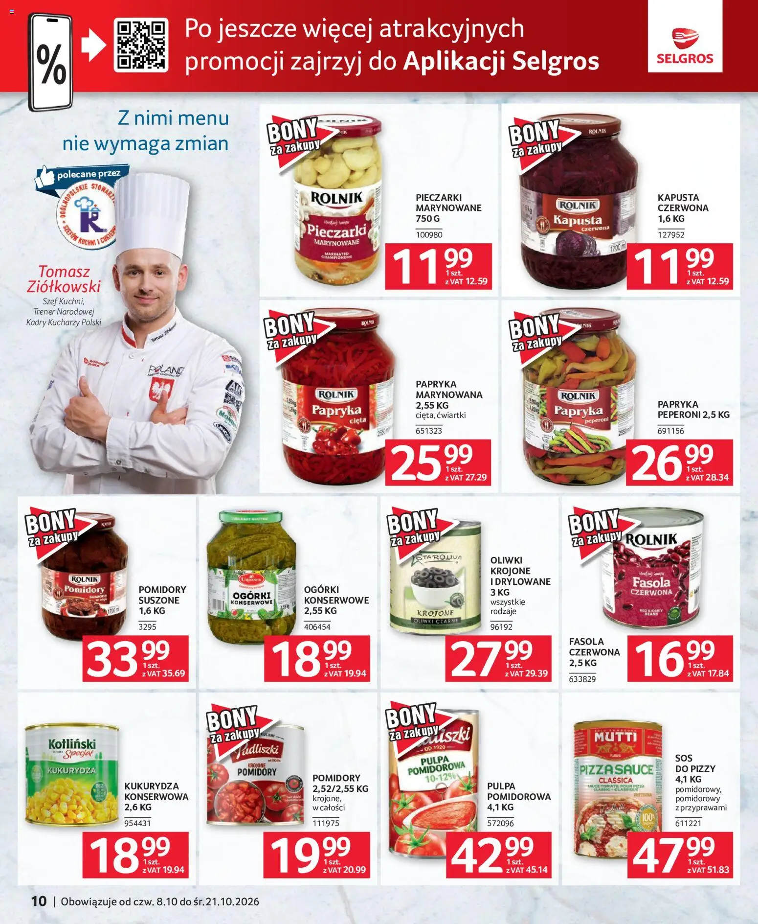 Selgros cash&carry gazetka - Oferta dla gastronomii od 08.10.2026 | Strona: 10 | Produkty: Papryka, Fasola czerwona, Fasola, Oliwki czarne