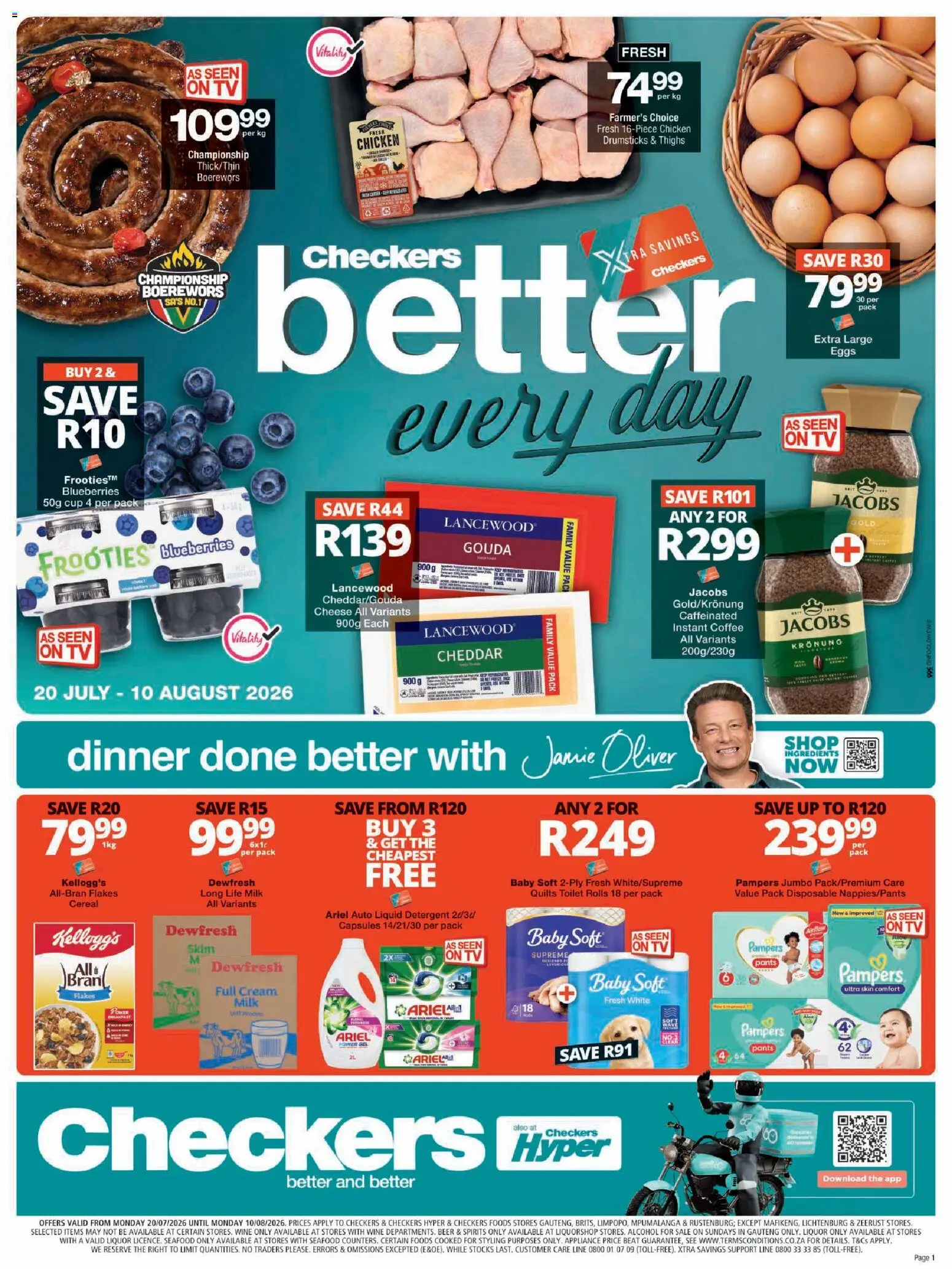 New Checkers catalogue – valid from 20/07/2026 | Page: 1 | Products: Pants, Eggs, Flakes, Seafood