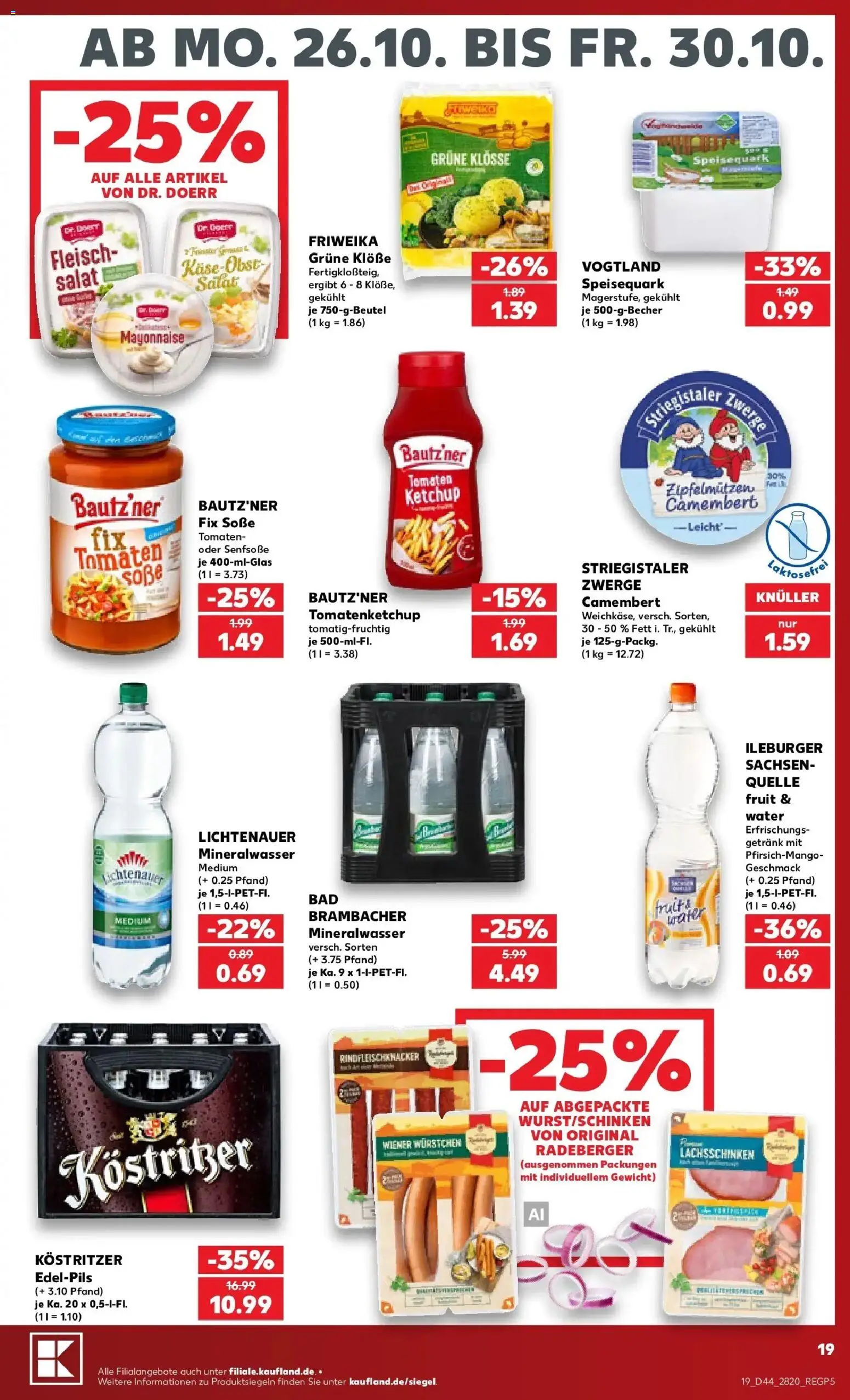 Prospekt Kaufland ab 26.10.2026 » Angebote Online zum Blättern | Seite: 23 | Produkte: Gewicht, Kostritzer, Tomaten, Soße