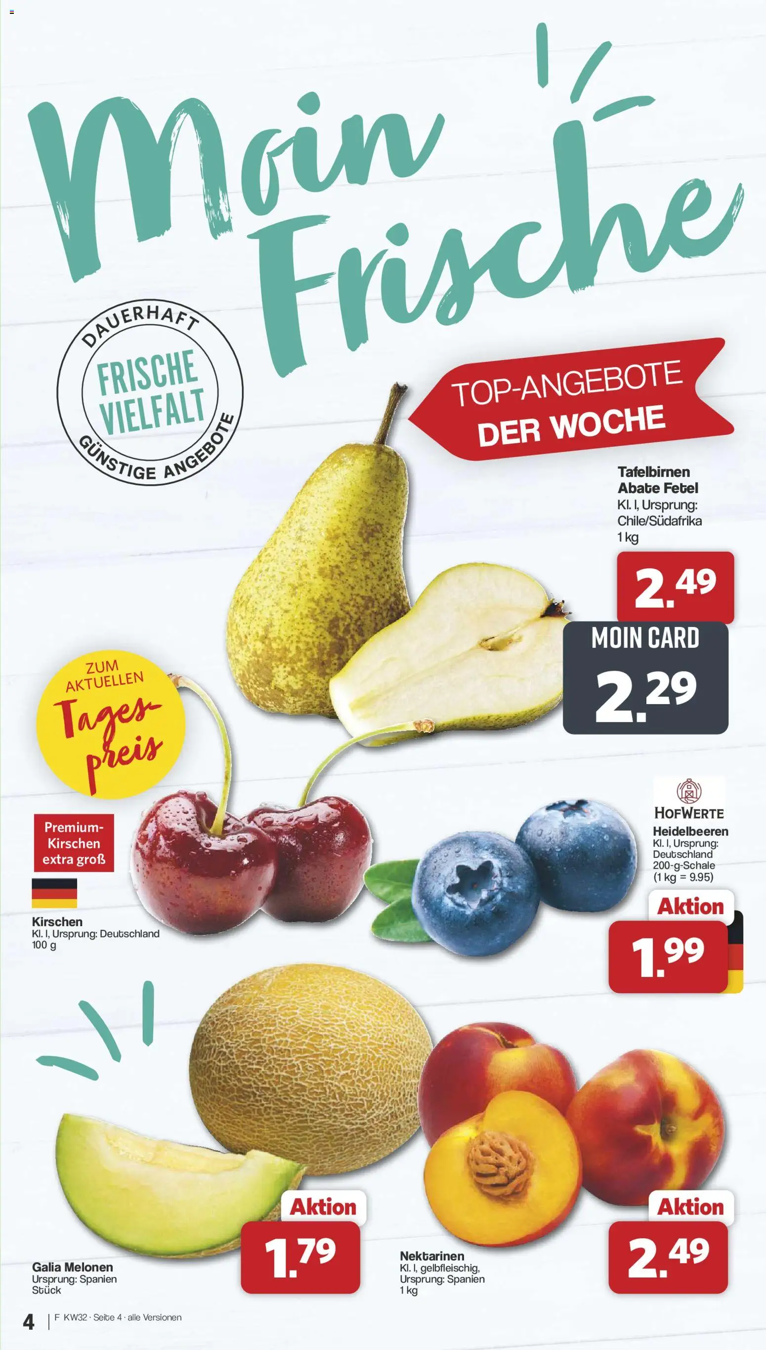 Famila Nordwest Prospekt – gültig ab 03.08.2026 | Seite: 4 | Produkte: Nektarinen, Kirschen, Heidelbeeren