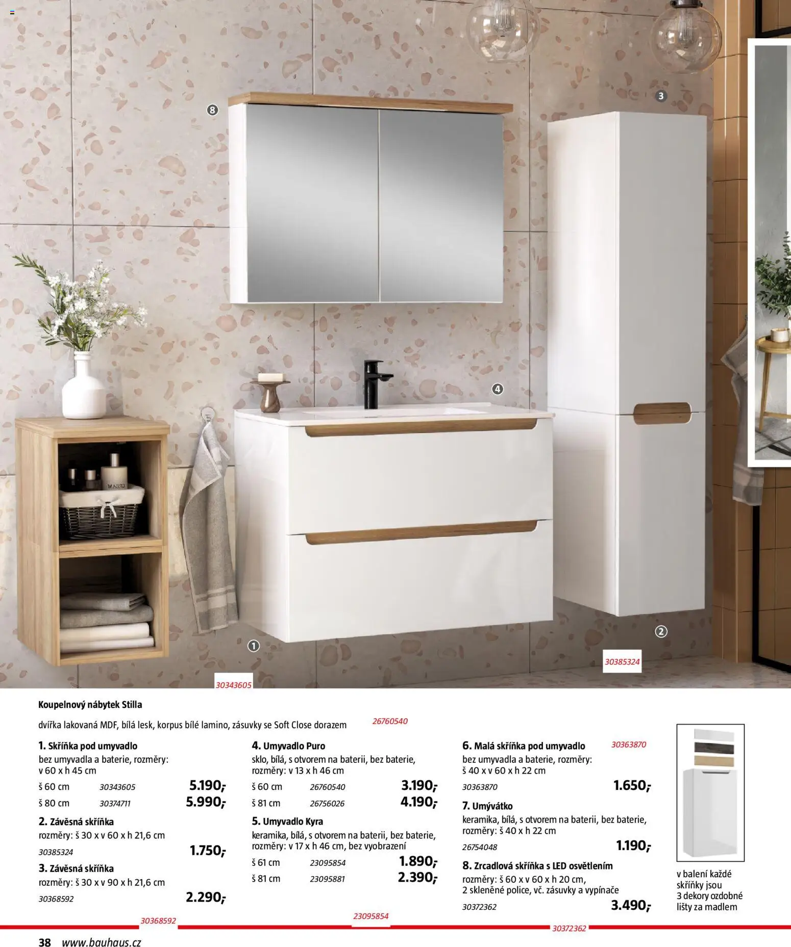 Katalog Sanita od 29.09.2026 | Strana: 38 | Produkty: Koupelnový nábytek, Nábytek, Skříňka, Umyvadlo