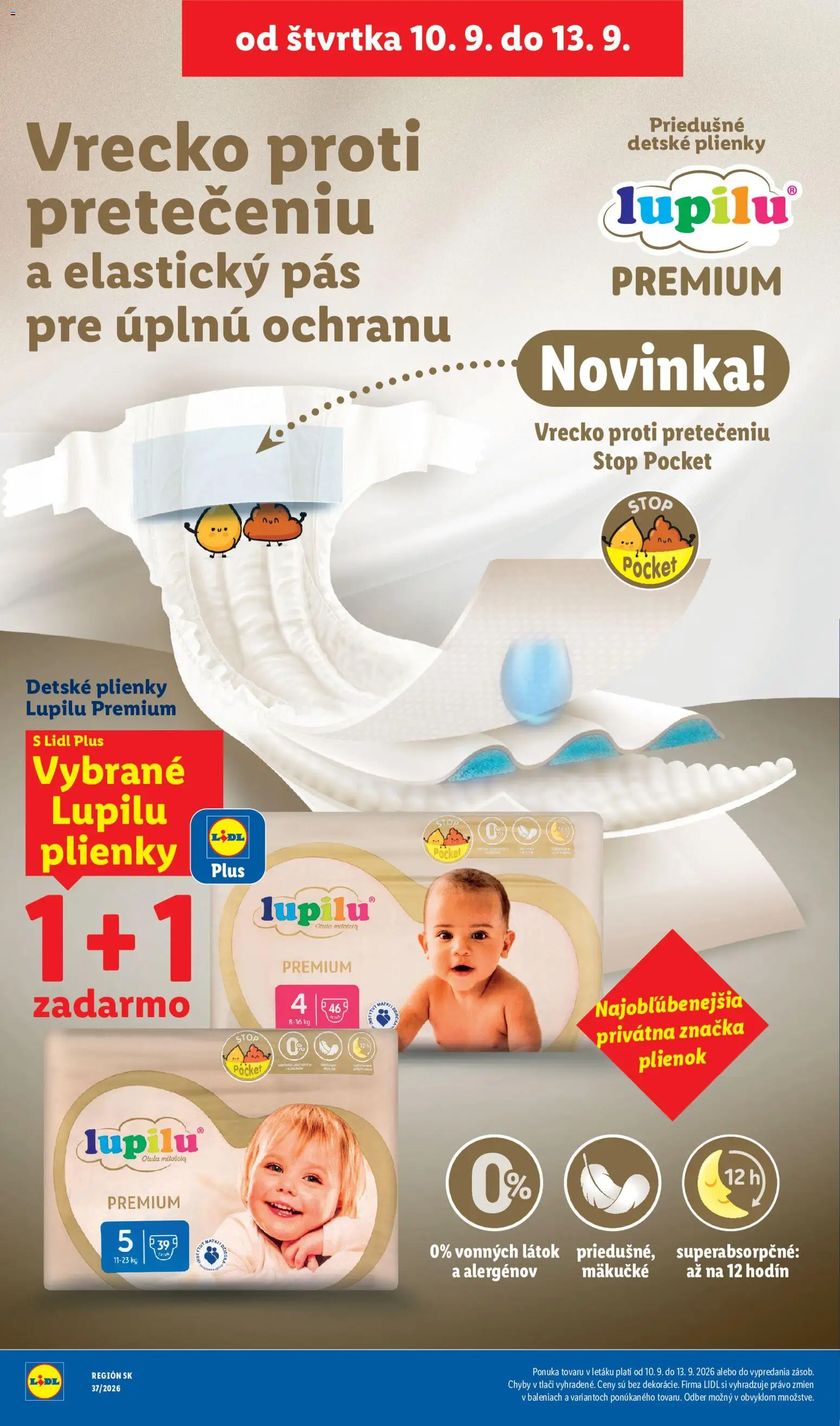 Nové Lidl akcie – leták je platný od 07.09.2026 | Strana: 76 | Produkty: Pás, Detské plienky, Plienky