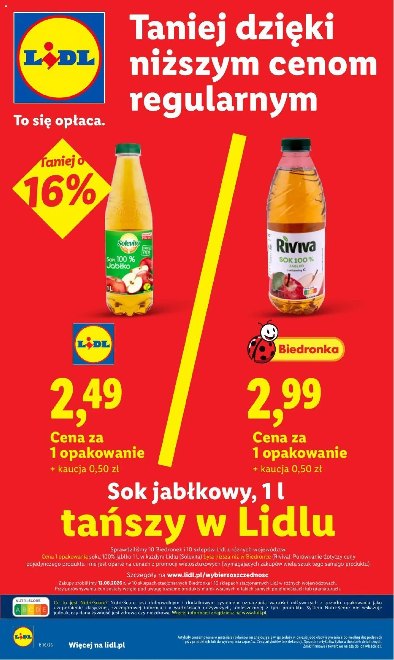 Lidl gazetka od 31.08.2026 | Strona: 10 | Produkty: Żywność, Sok jabłkowy, Sok