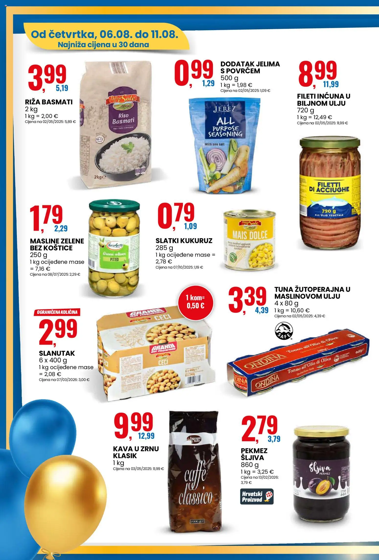 Eurospin katalog | vrijedi od 06.08.2026 | Stranica: 10 | Proizvodi: Kava u zrnu, Kukuruz, Riža, Šljiva