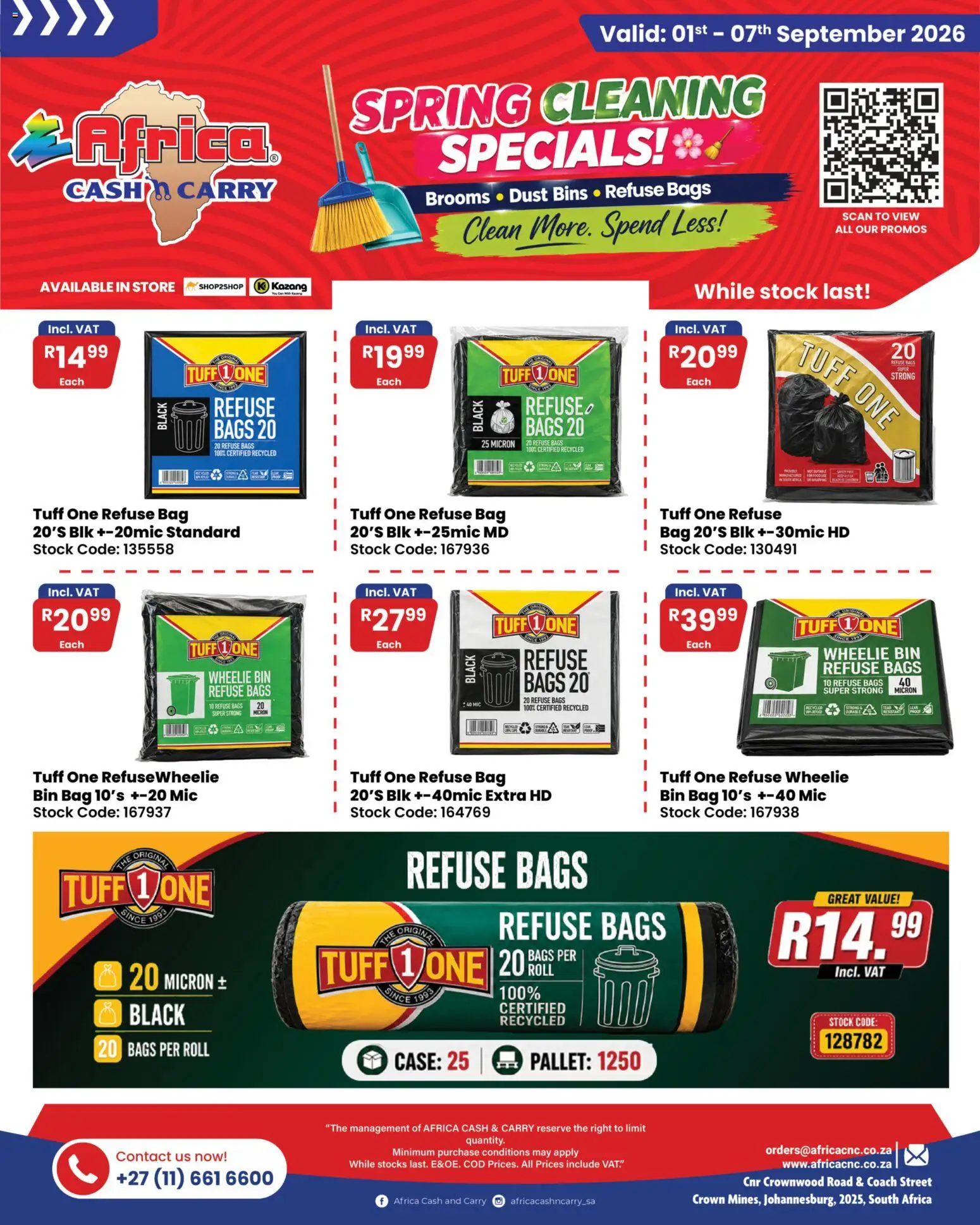 New Africa Cash & Carry catalogue – valid from 01/08/2026 | Page: 3 | Products: Case, Bag, Refuse bags, Stock