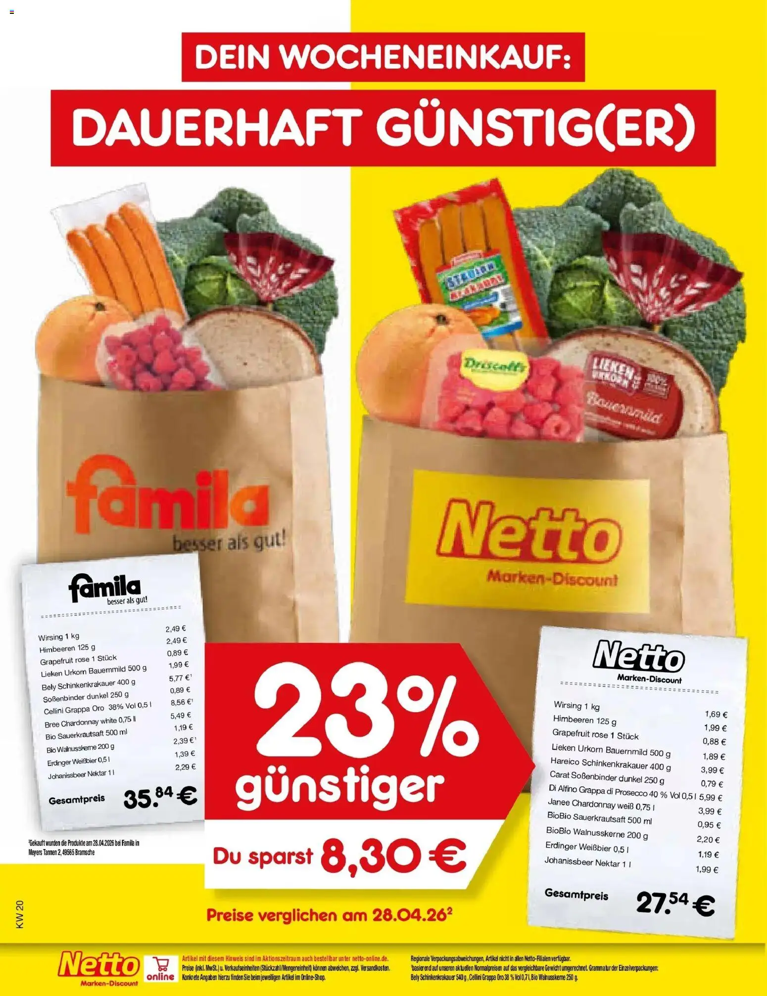 Netto Marken-Discount Prospekt Stemwede-Dielingen	 – gültig ab 17.05.2026 | Seite: 26 | Produkte: Himbeeren, Gewicht, Erdinger, Weißbier