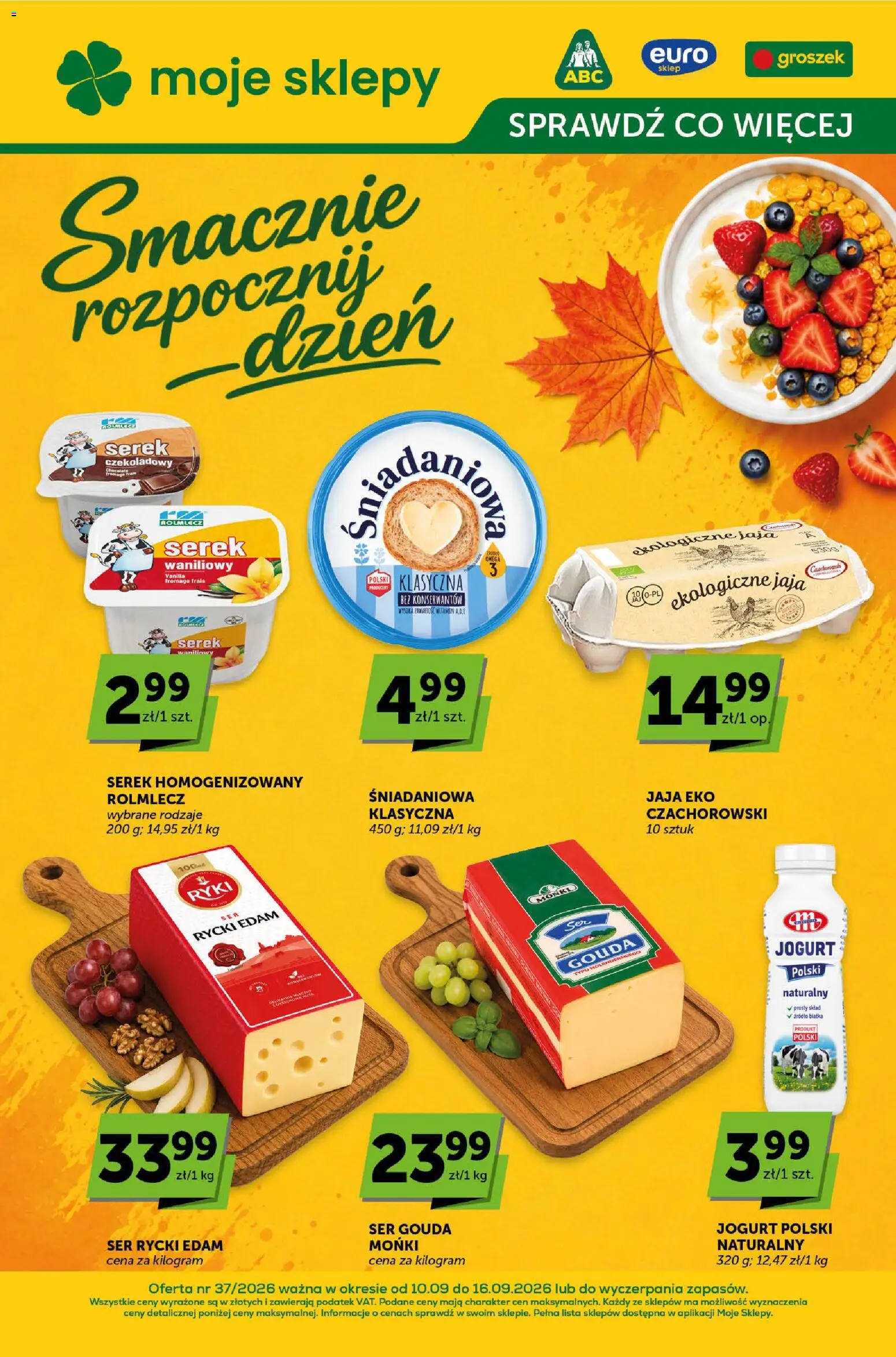 ABC gazetka - Sprawdź, co więcej od 10.09.2026 | Strona: 1 | Produkty: Groszek, Serek homogenizowany, Serek waniliowy, Ser
